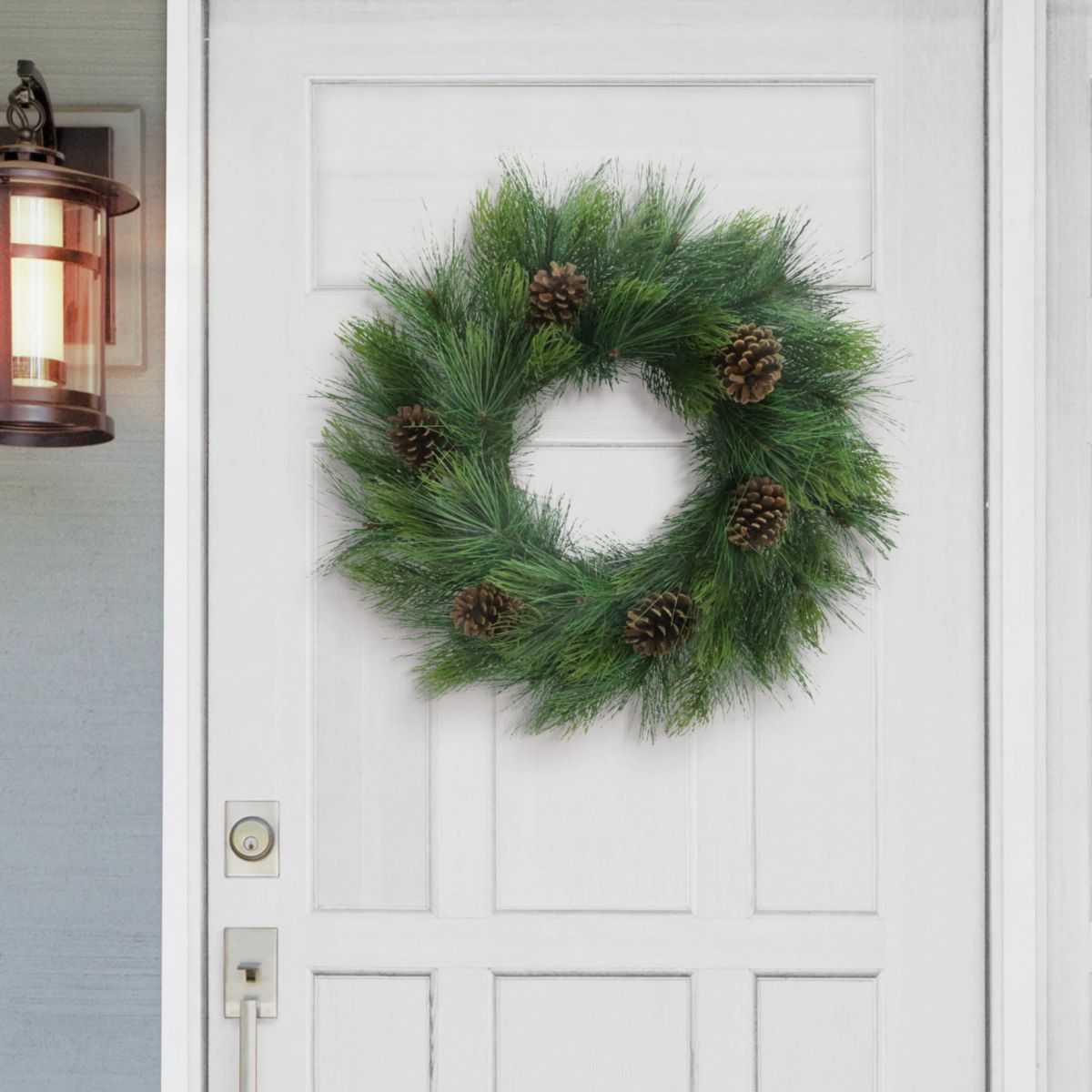 Puleo International 24" Artificial Adorned Wreath with Pinecones