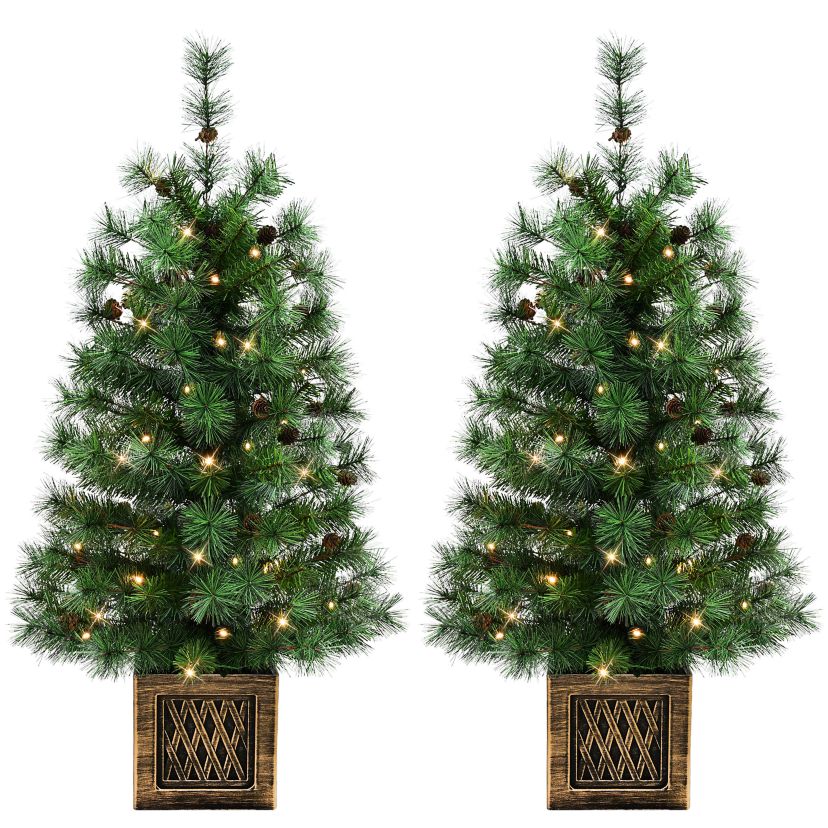 Puleo International Set of 2 Battery-Operated 3.5FT Pre-Lit