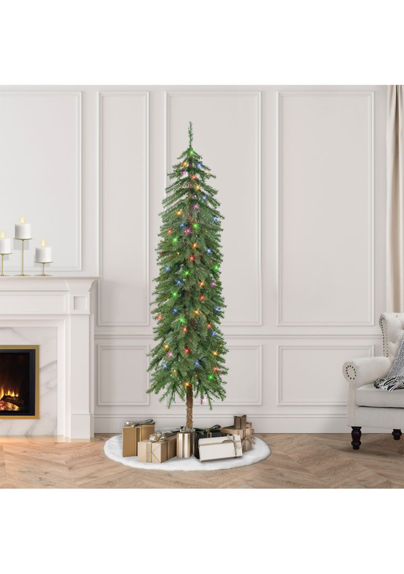 6-foot Pre-Lit Alpine Artificial Tree 518 Tips 200 Multi-Color Lights