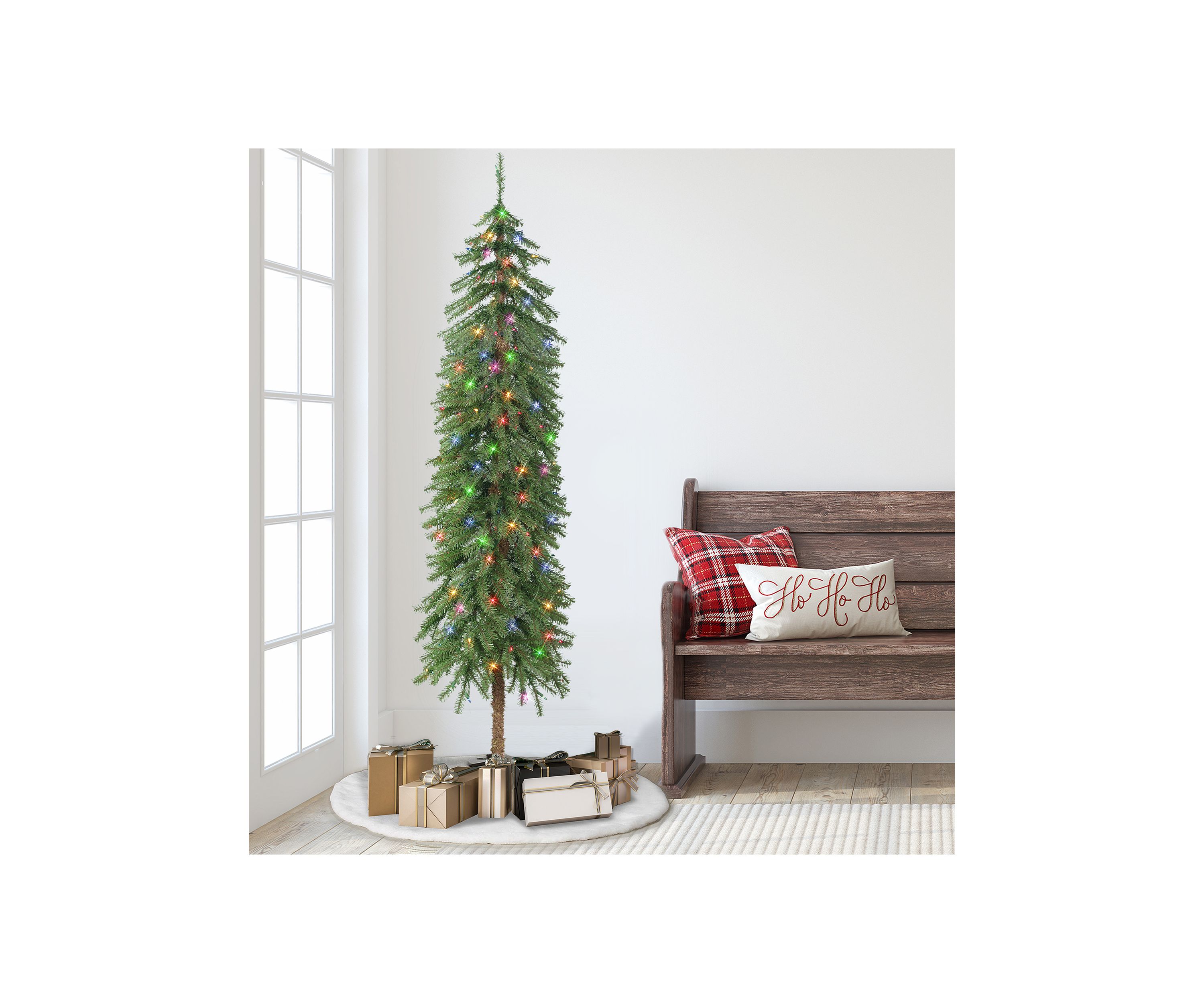 6-foot Pre-Lit Alpine Artificial Tree 518 Tips 200 Multi-Color Lights