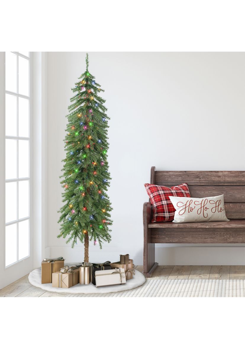 6-foot Pre-Lit Alpine Artificial Tree 518 Tips 200 Multi-Color Lights