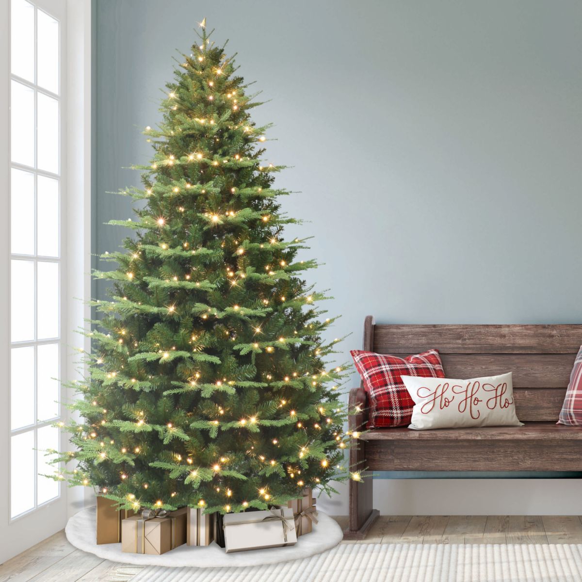 7.5 Pre-Lit Alaskan Winter Fir Tree with Dual-Color LED Lights