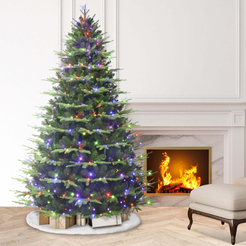 7.5 Pre-Lit Alaskan Winter Fir Tree with Dual-Color LED Lights