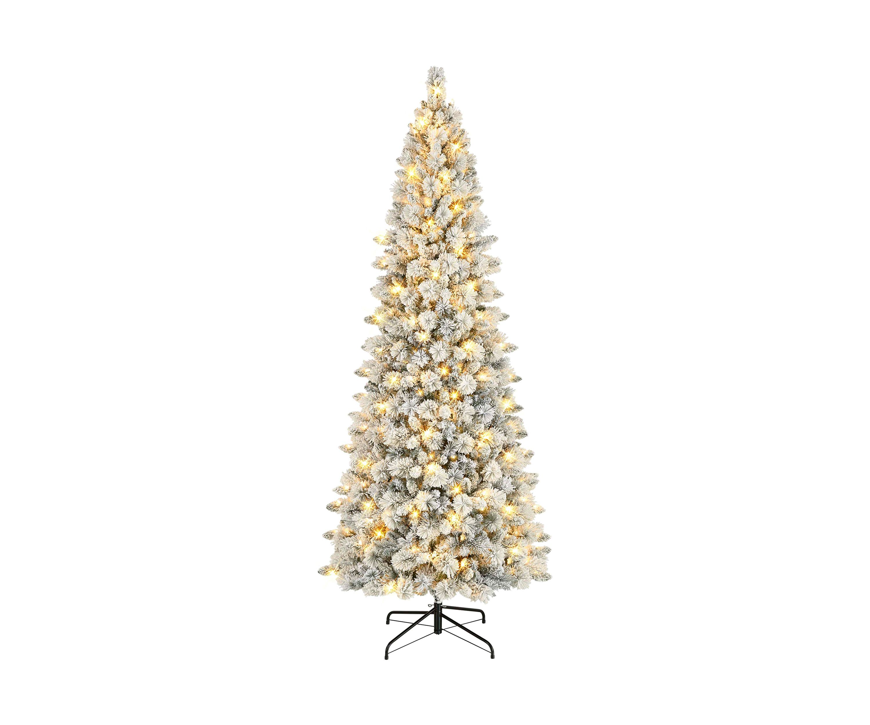 9 ft Pre-lit Flocked Alberta Spruce Tree 1382 Tips 450 Warm White LED lights UL Listed Adaptor