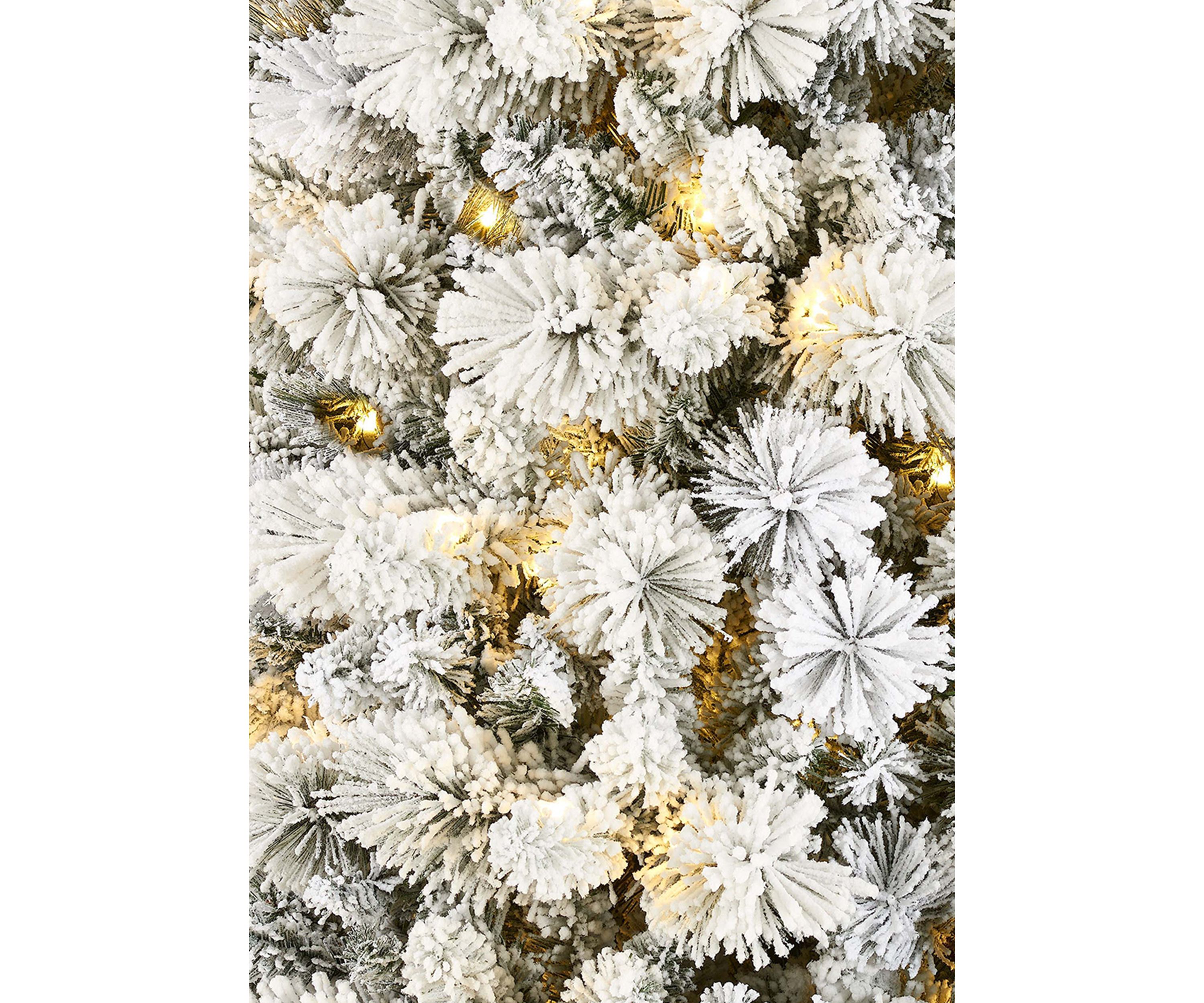 9 ft Pre-lit Flocked Alberta Spruce Tree 1382 Tips 450 Warm White LED lights UL Listed Adaptor