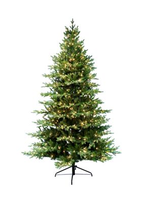 Puleo International 6.5-foot Pre-Lit Balsam Artificial Fir Tree 2626 Tips 400 Clear Lights, Green, 6.5 Foot