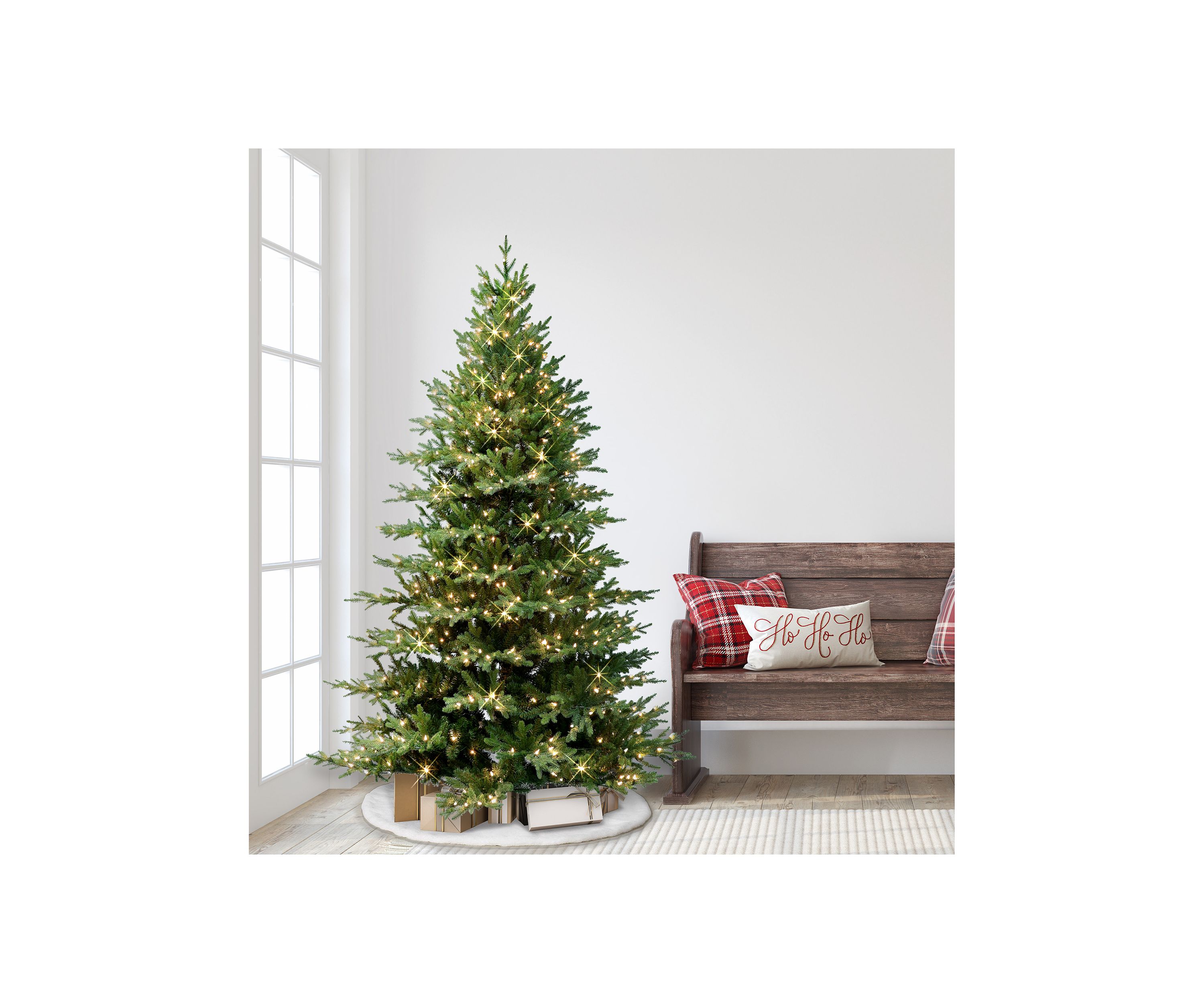 6.5-foot Pre-Lit Balsam Artificial Fir Tree 2626 Tips 400 Clear Lights