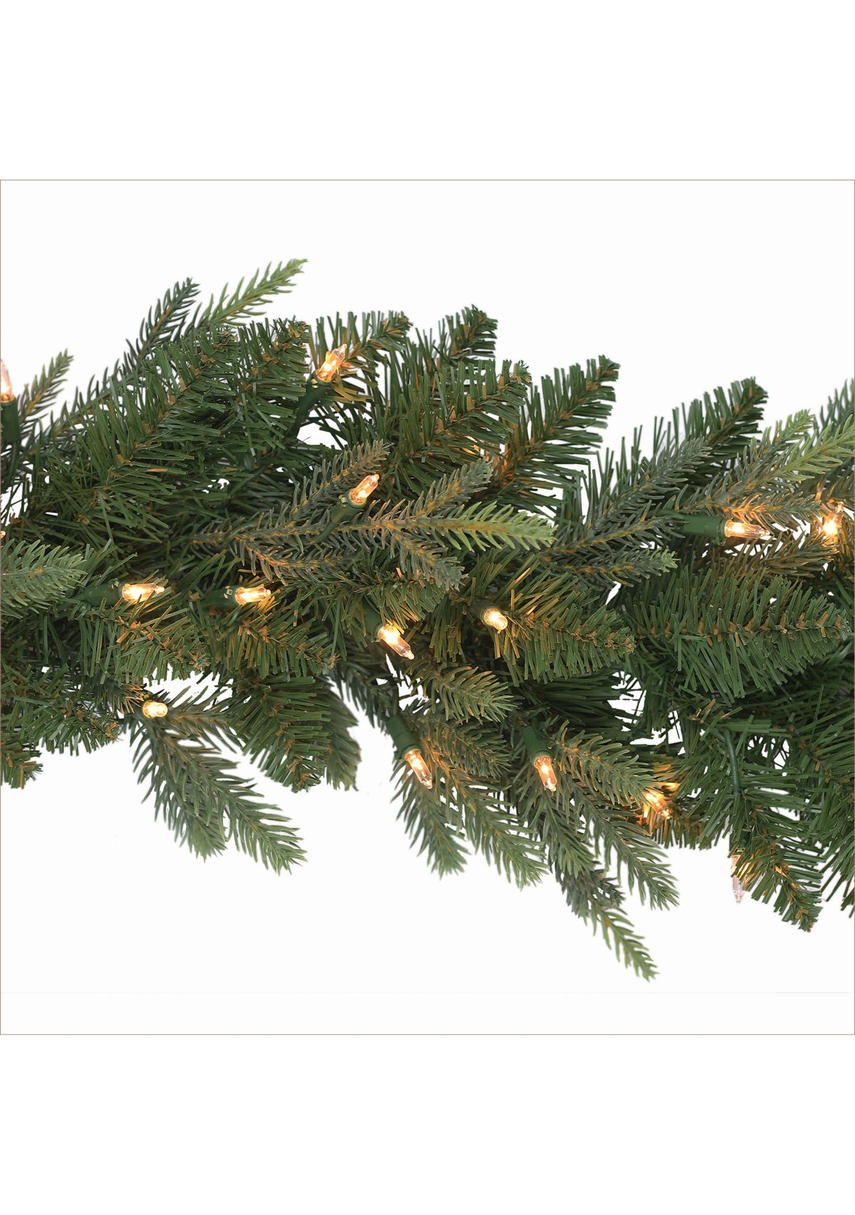 9-foot x 10 Pre-Lit Balsam Fir Garland 420 Tips 100 Clear Lights