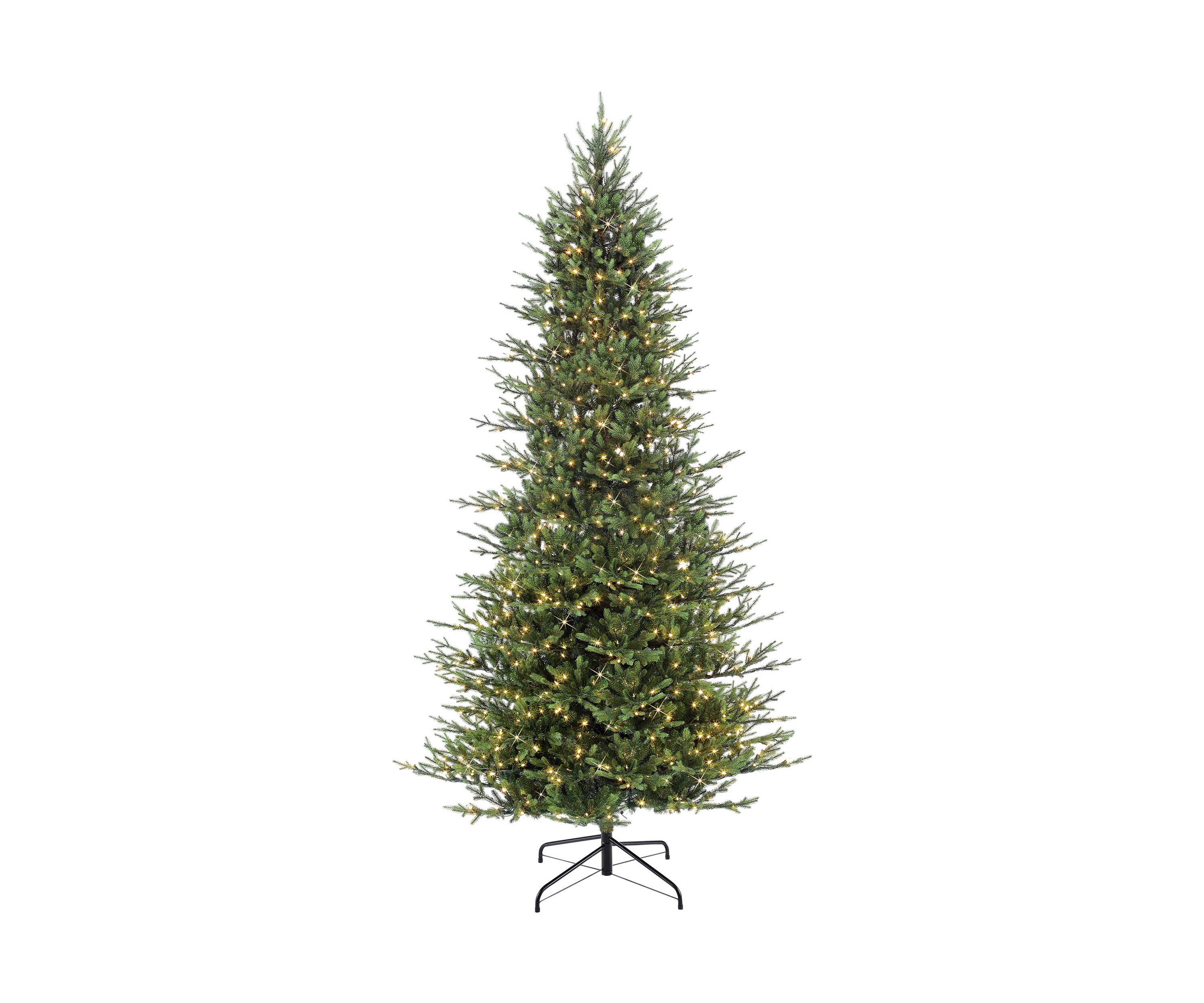 10-foot Pre-Lit Slim Balsam Aritifical Fir Tree 6357 Tips 900 Clear Lights On/Off Foot Pedal Switch