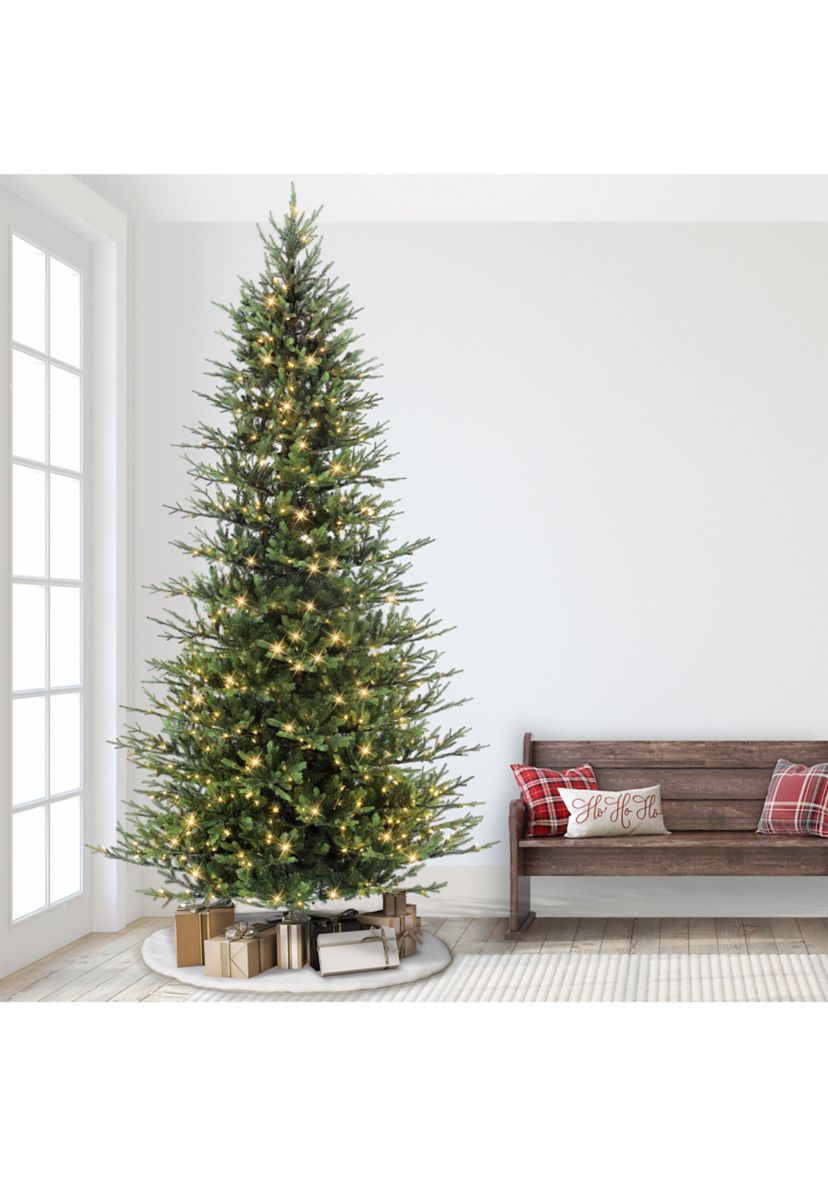 10-foot Pre-Lit Slim Balsam Aritifical Fir Tree 6357 Tips 900 Clear Lights On/Off Foot Pedal Switch
