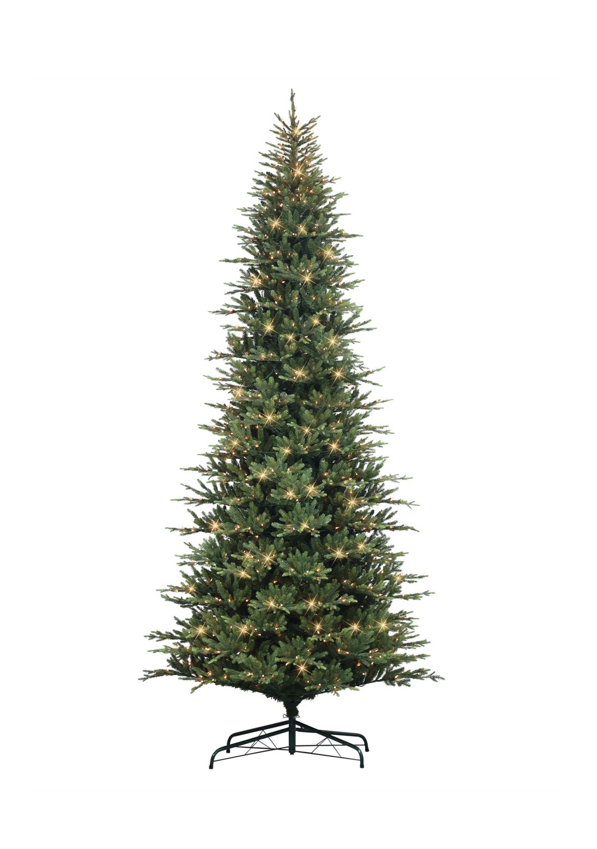12-foot Pre-Lit Slim Balsam Aritifical Fir Tree 7197 Tips 1100 Clear Lights On/Off Foot Pedal Switch