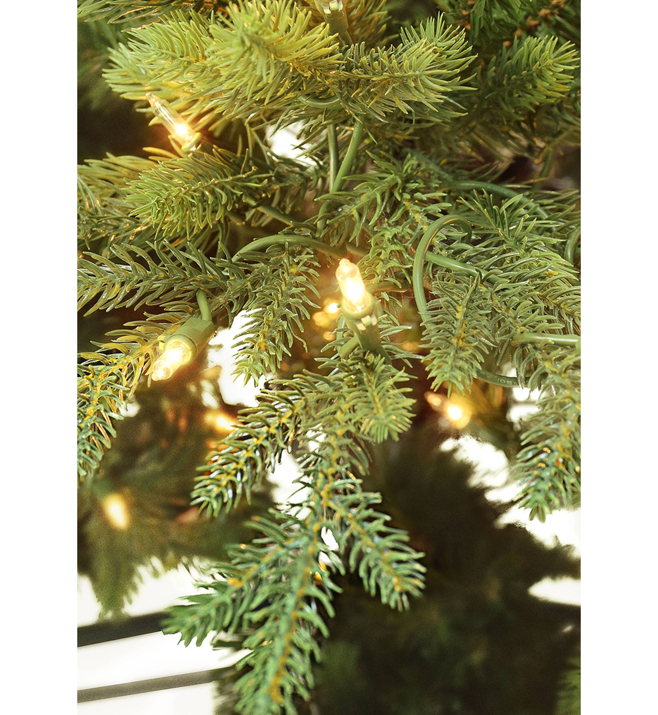 4.5 ft Pre-lit Slim Balsam Fir Artificial Christmas Tree with 200 UL Clear Incandescent Lights Metal Stand Green