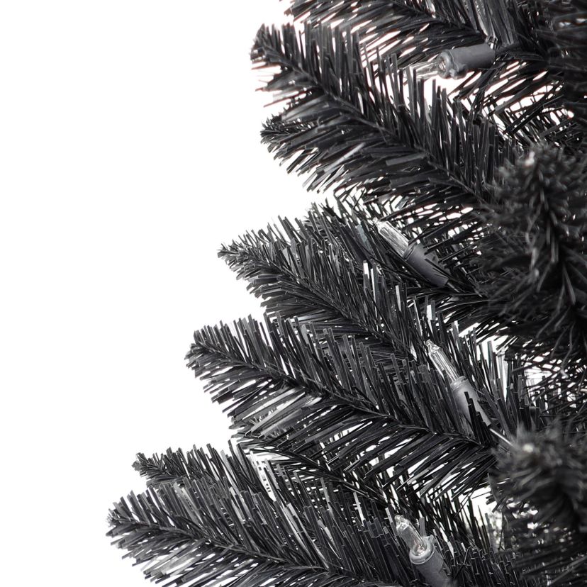 Puleo International 7 Pre-Lit Black Artificial Carson Pine Tree