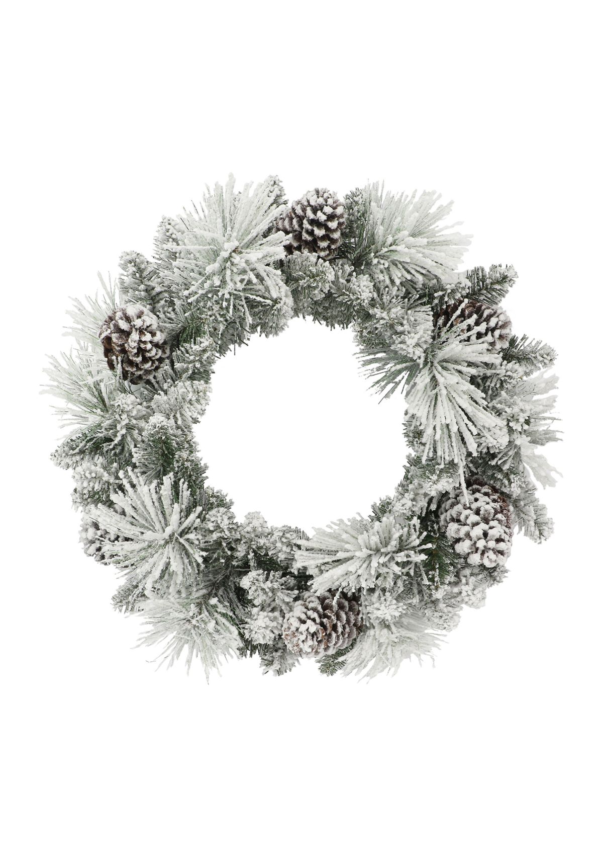 24 in Flocked Berkshire Spruce Wreath