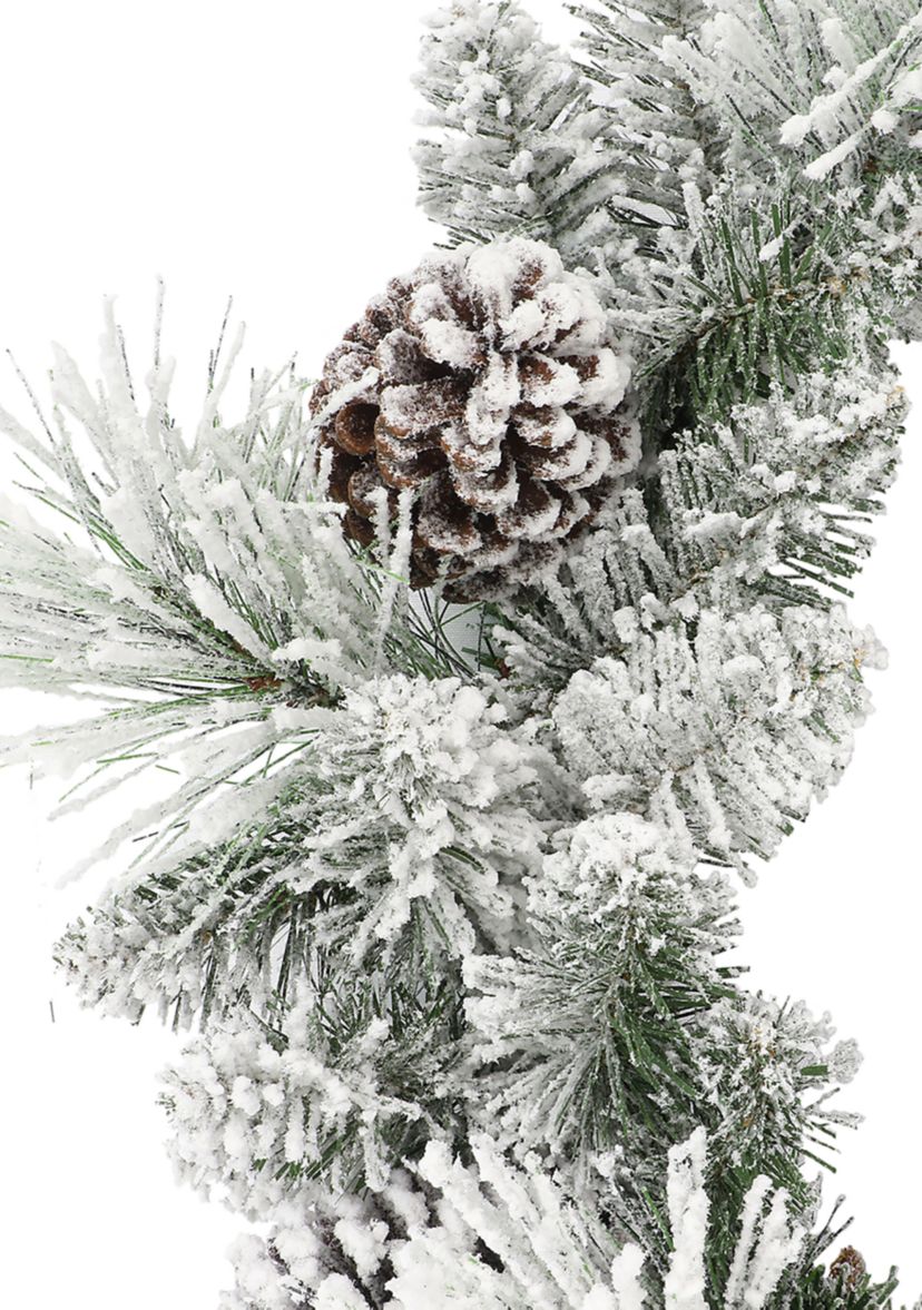 24 in Flocked Berkshire Spruce Wreath