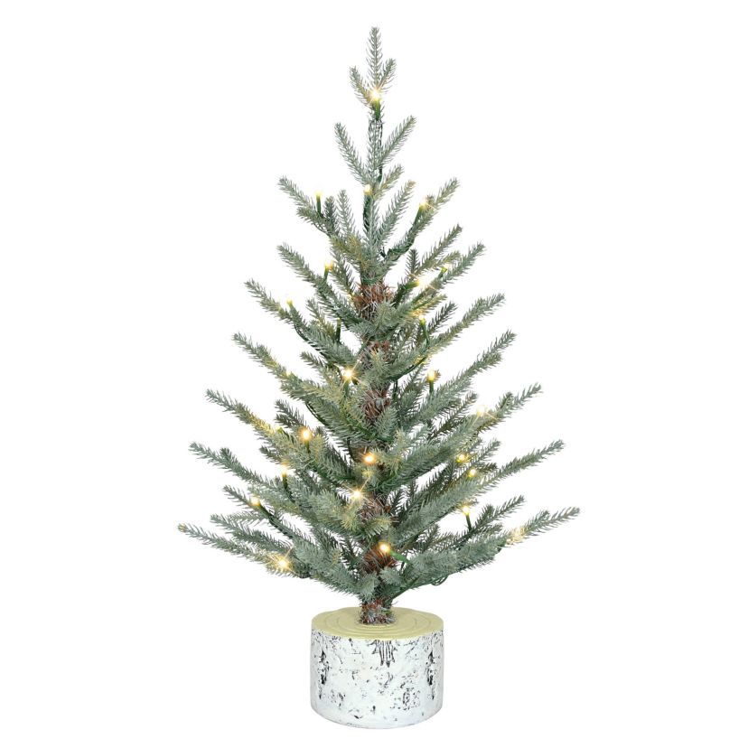 Puleo International 2 Pre-Lit Artificial Blue Potted Arctic Fir Tree