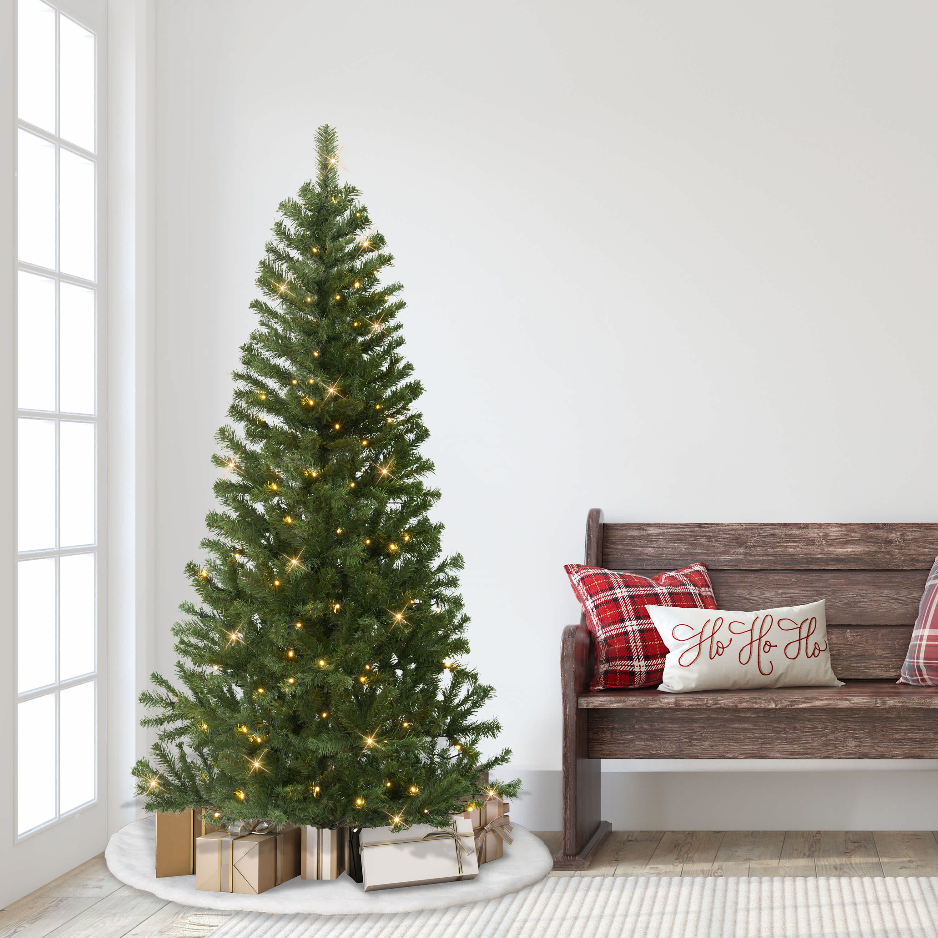 Puleo International 6 Pre-Lit Canadian Spruce Artificial Christmas Tree