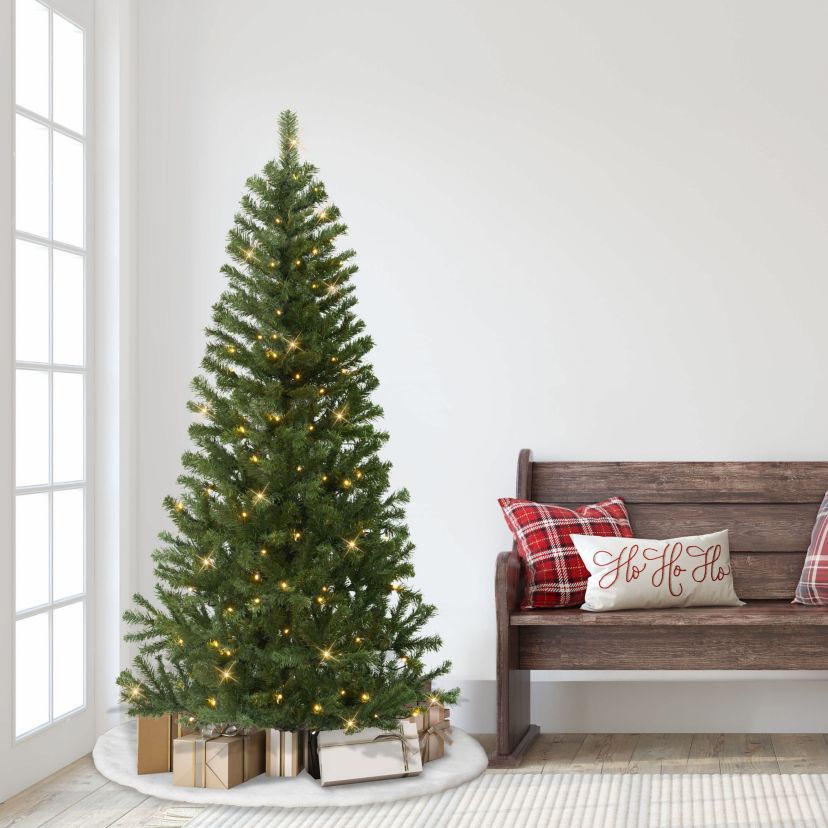 Puleo International 6 Pre-Lit Canadian Spruce Artificial Christmas Tree