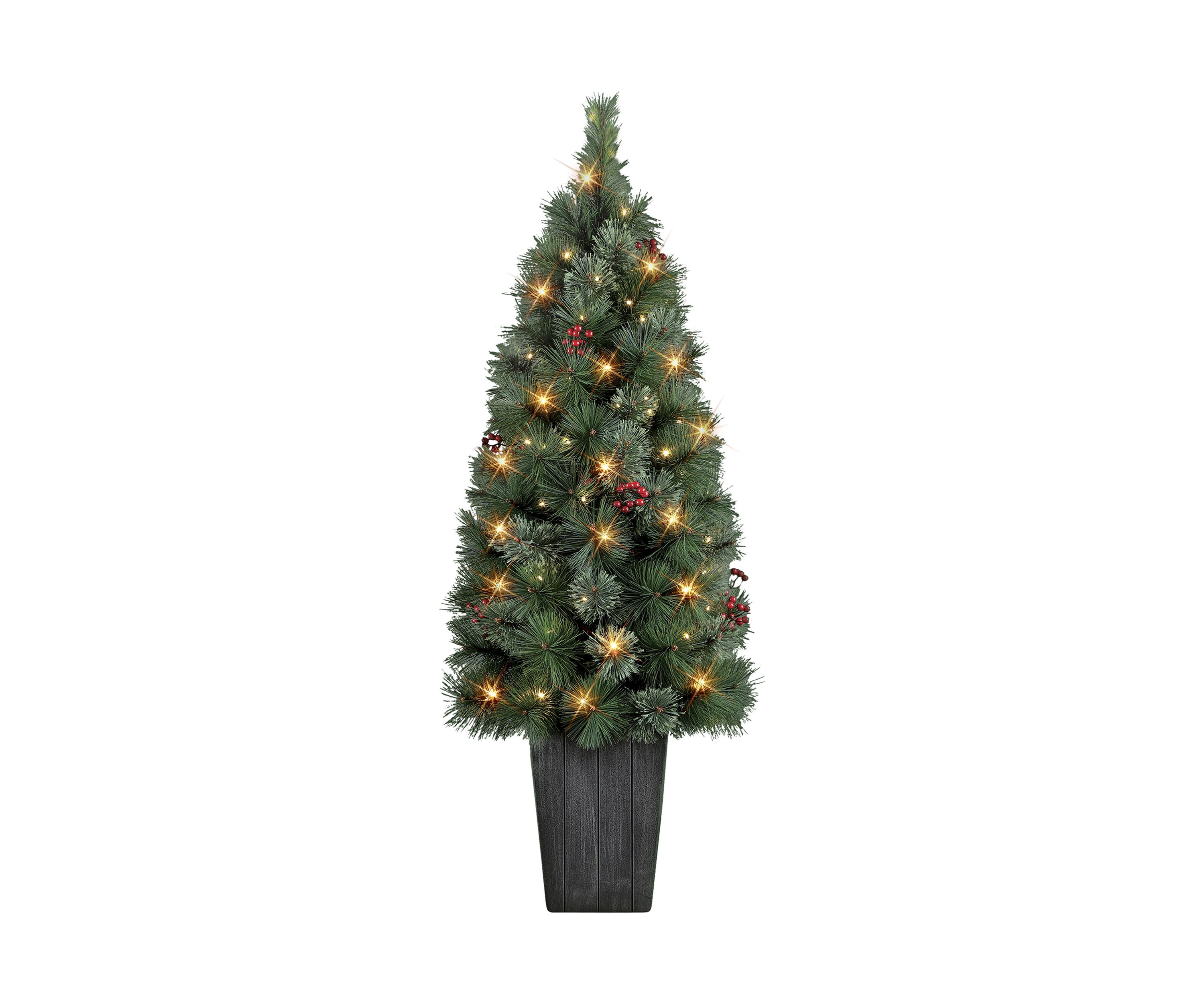 Battery Operated Potted Cascade Pine Tree in Plastic Pot