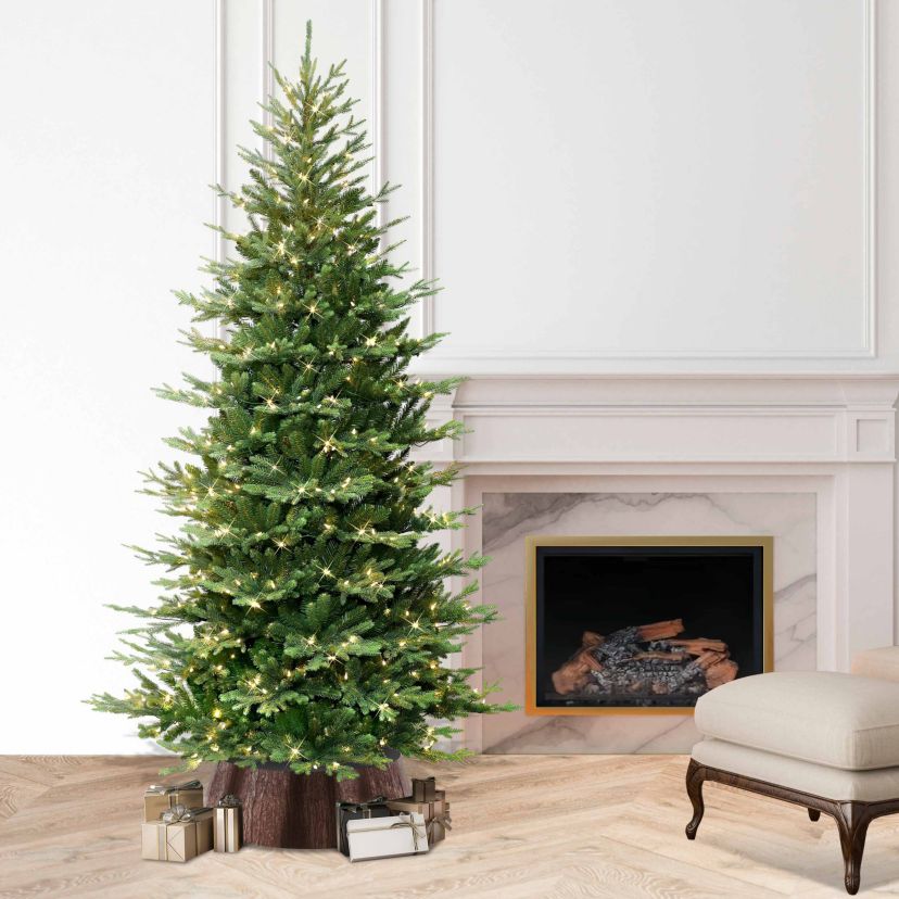 7.5 Pre-Lit Slim Chatham Spruce Artificial Christmas Tree with Matching Skirt