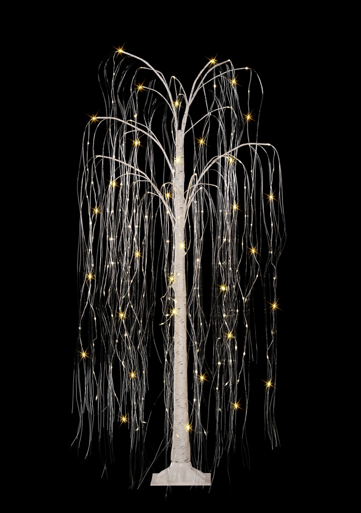 5 ft Pre-Lit Outdoor Willow Tree With 240 Warm White Multi-Function LED Lights Outdoor UL Adapter Stand Included