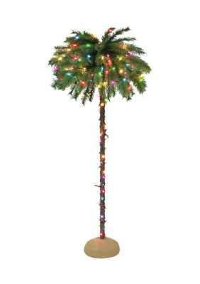 Puleo International Prelit Palm Tree with Multi color Incandescent Lights
