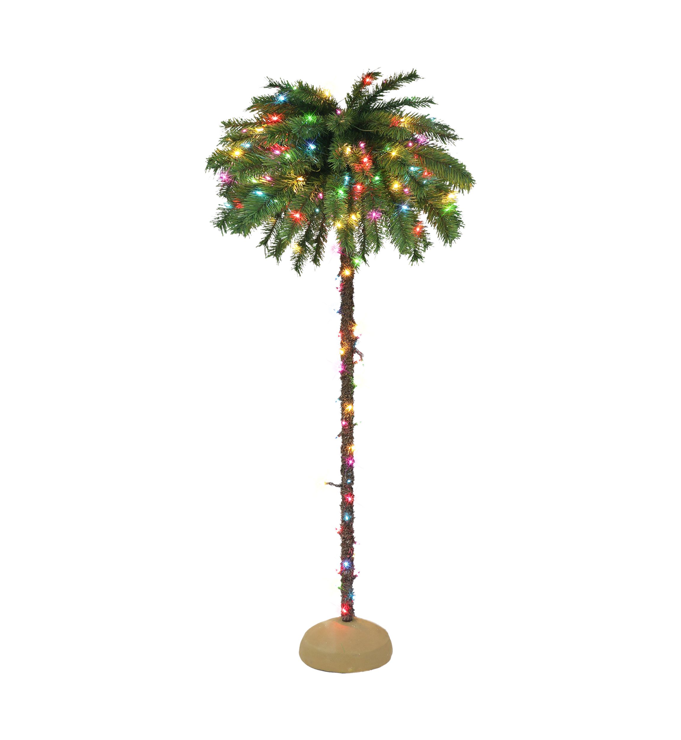 Pre-lit Palm Tree with Multi color Incandescent Lights
