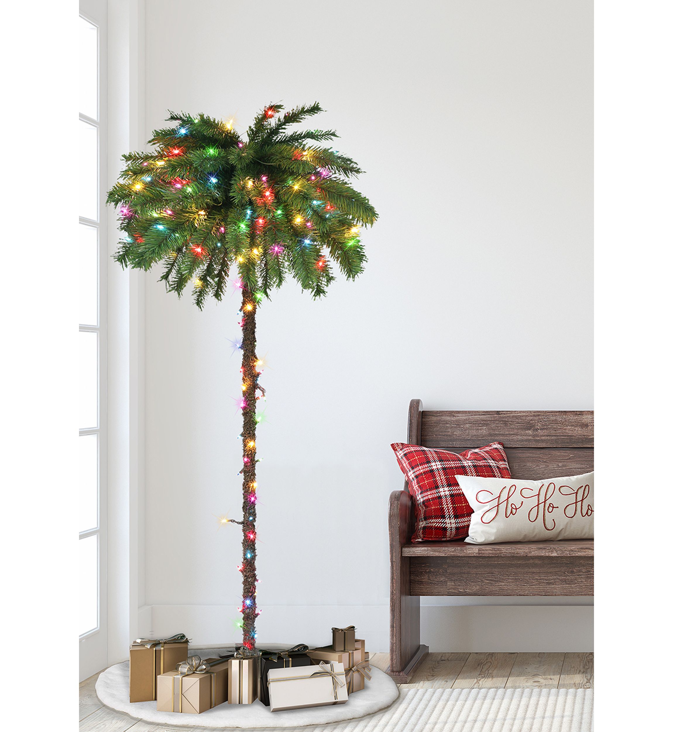 Pre-lit Palm Tree with Multi color Incandescent Lights