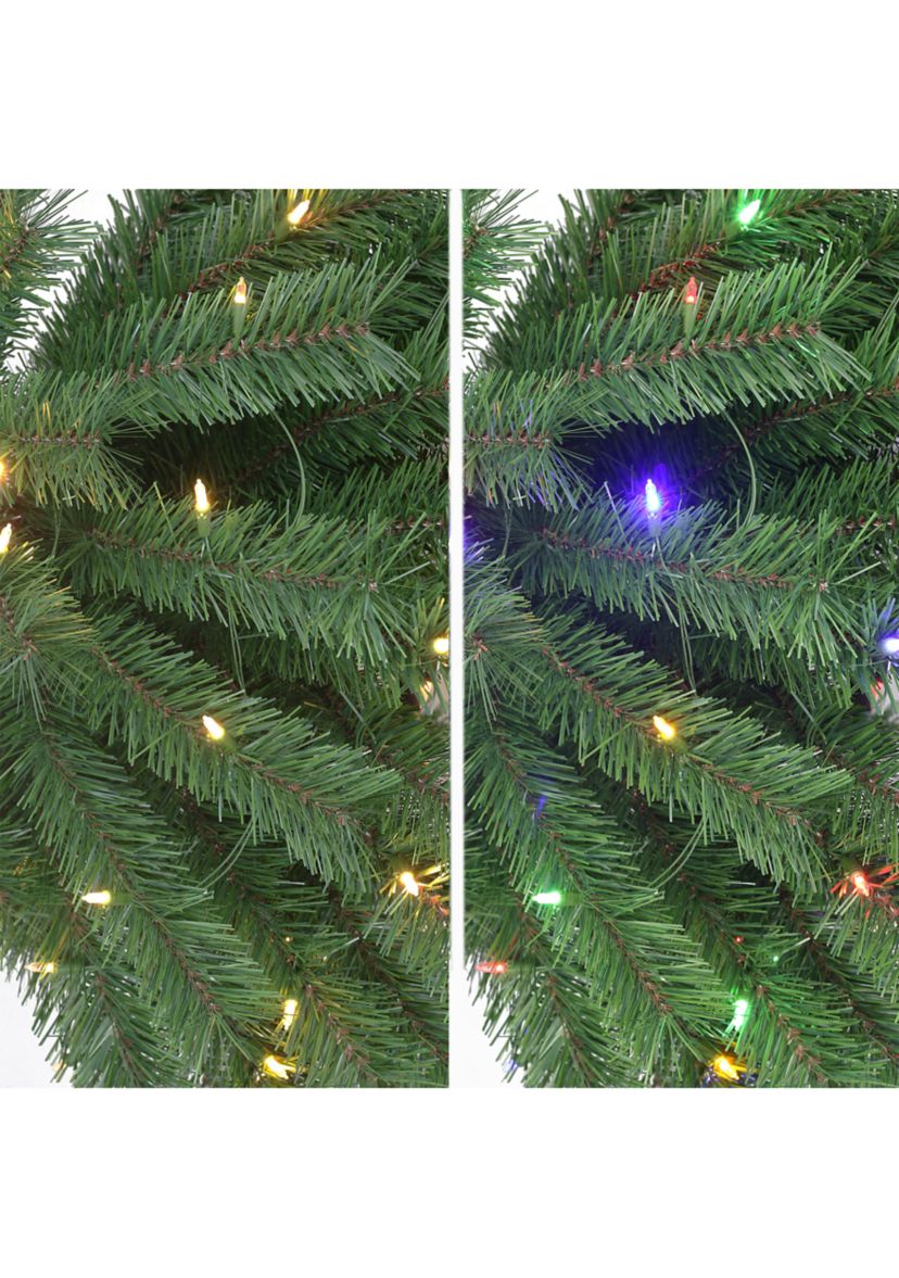 3.5-foot & 6ft Pre-Lit Artificial Double Trunk Palm Tree 105 Tips 175 Dual-Color LED Lights