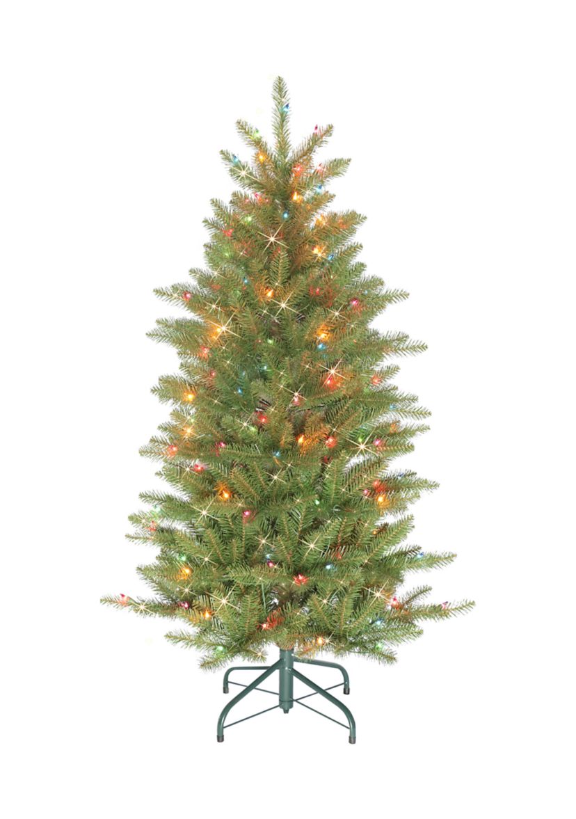 Pre-Lit 4.5-Foot Slim Franklin Fir Christmas Tree with