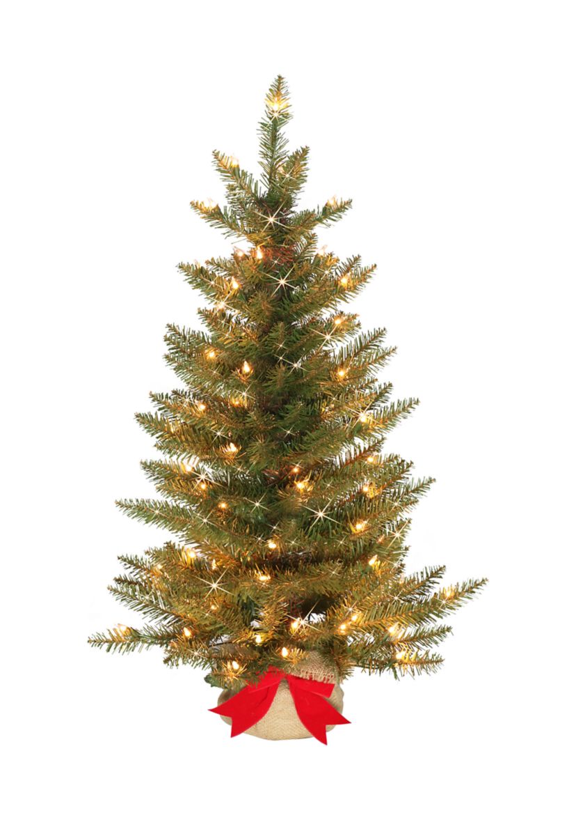 Pre-Lit 3-Foot Slim Franklin Fir Christmas Tree