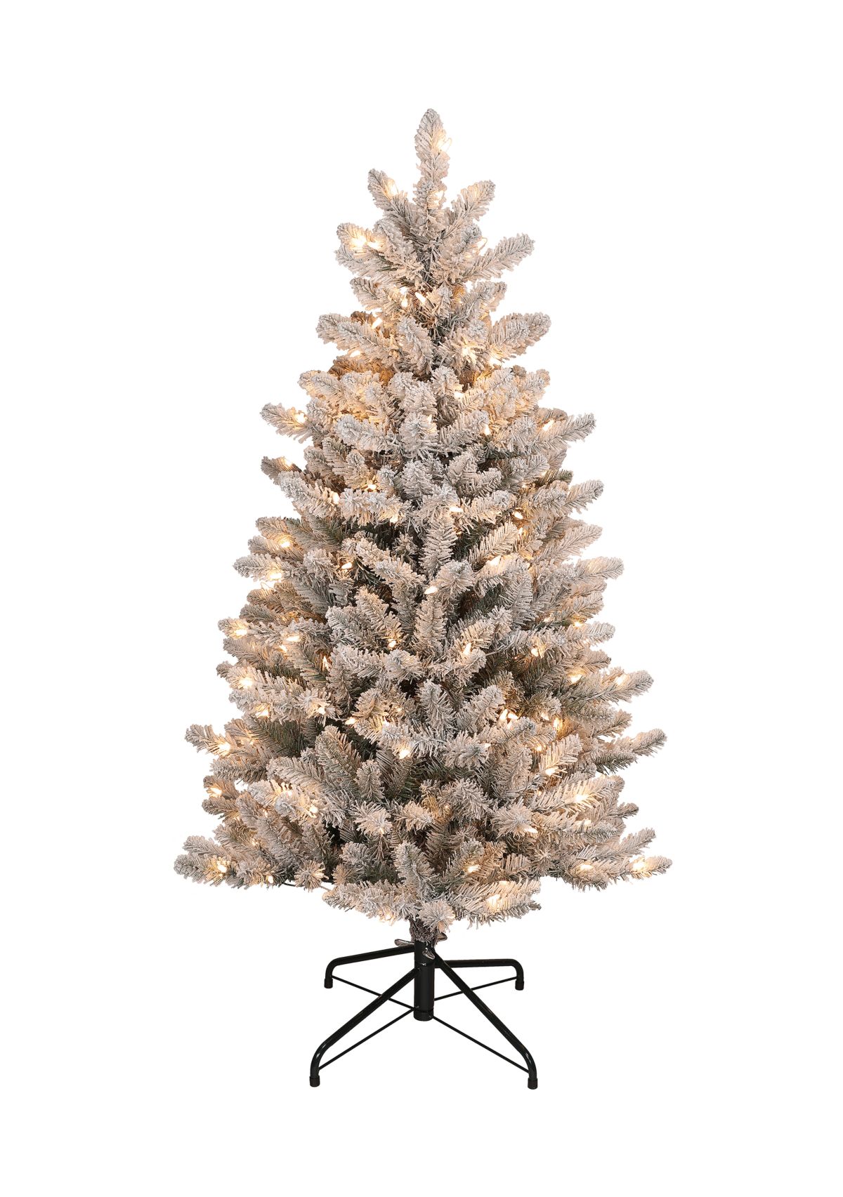 4.5 foot Pre-Lit Slim Flocked Franklin Fir Christmas Tree