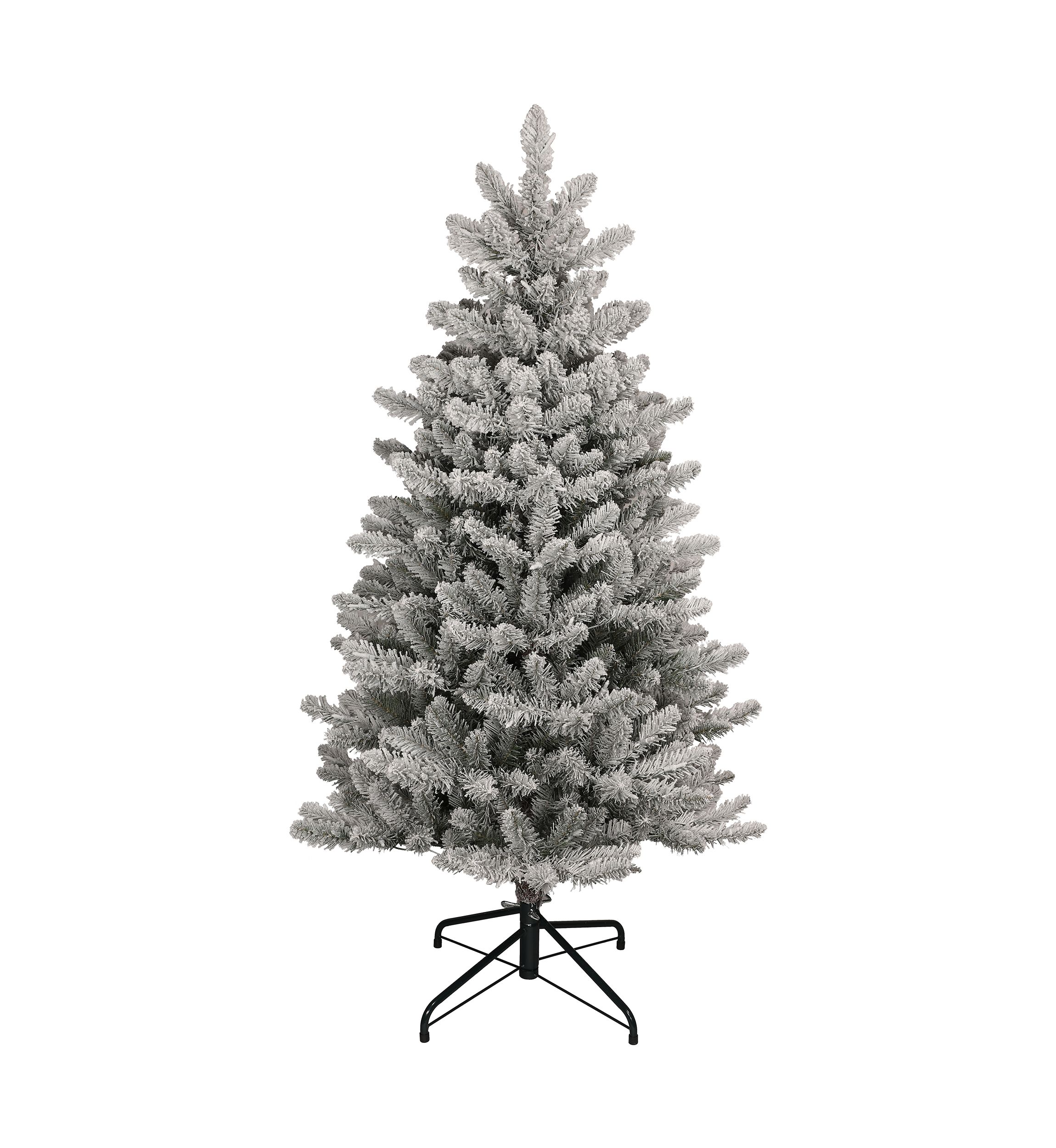 4.5 foot Pre-Lit Slim Flocked Franklin Fir Christmas Tree