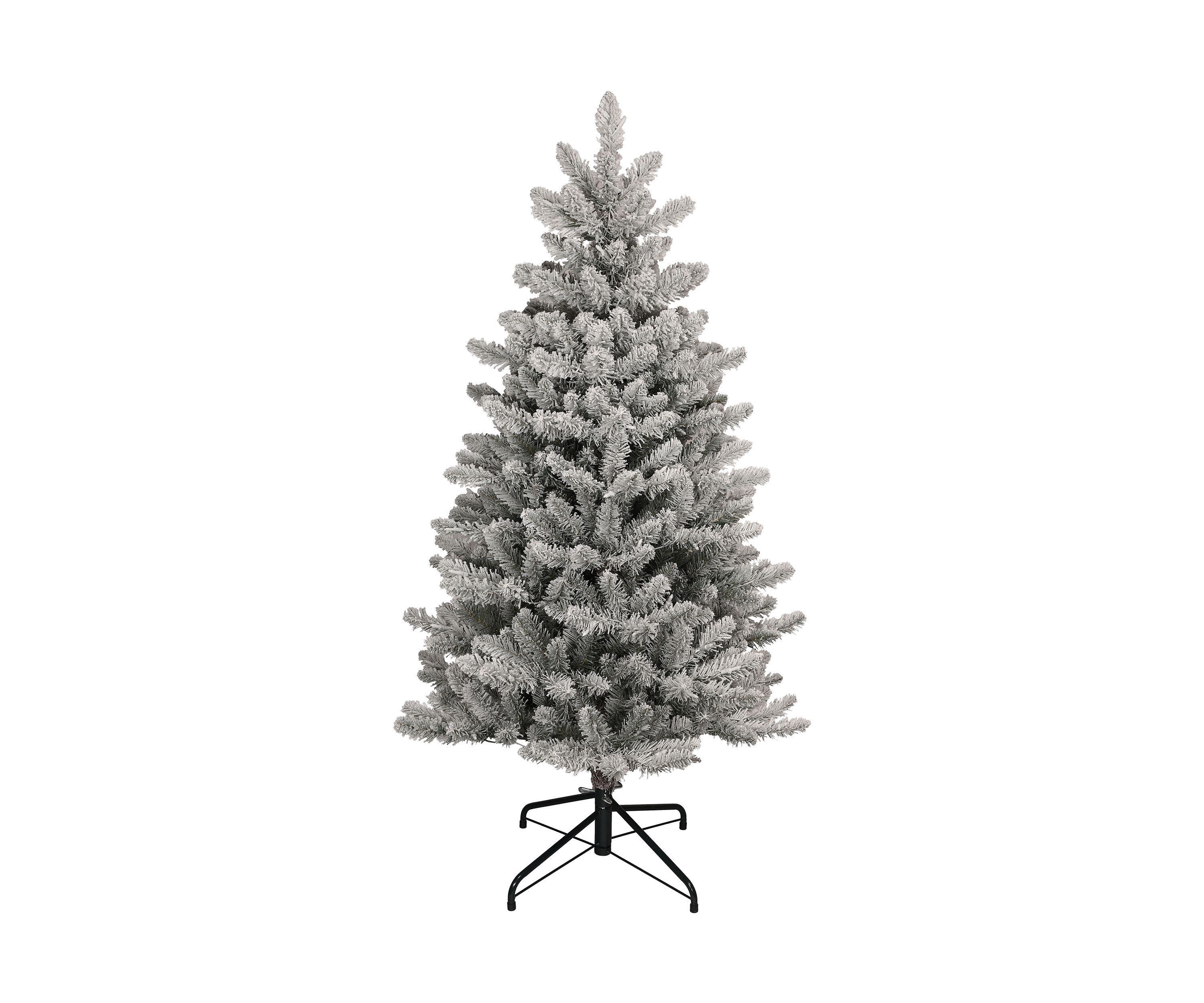 4.5 foot Pre-Lit Slim Flocked Franklin Fir Christmas Tree