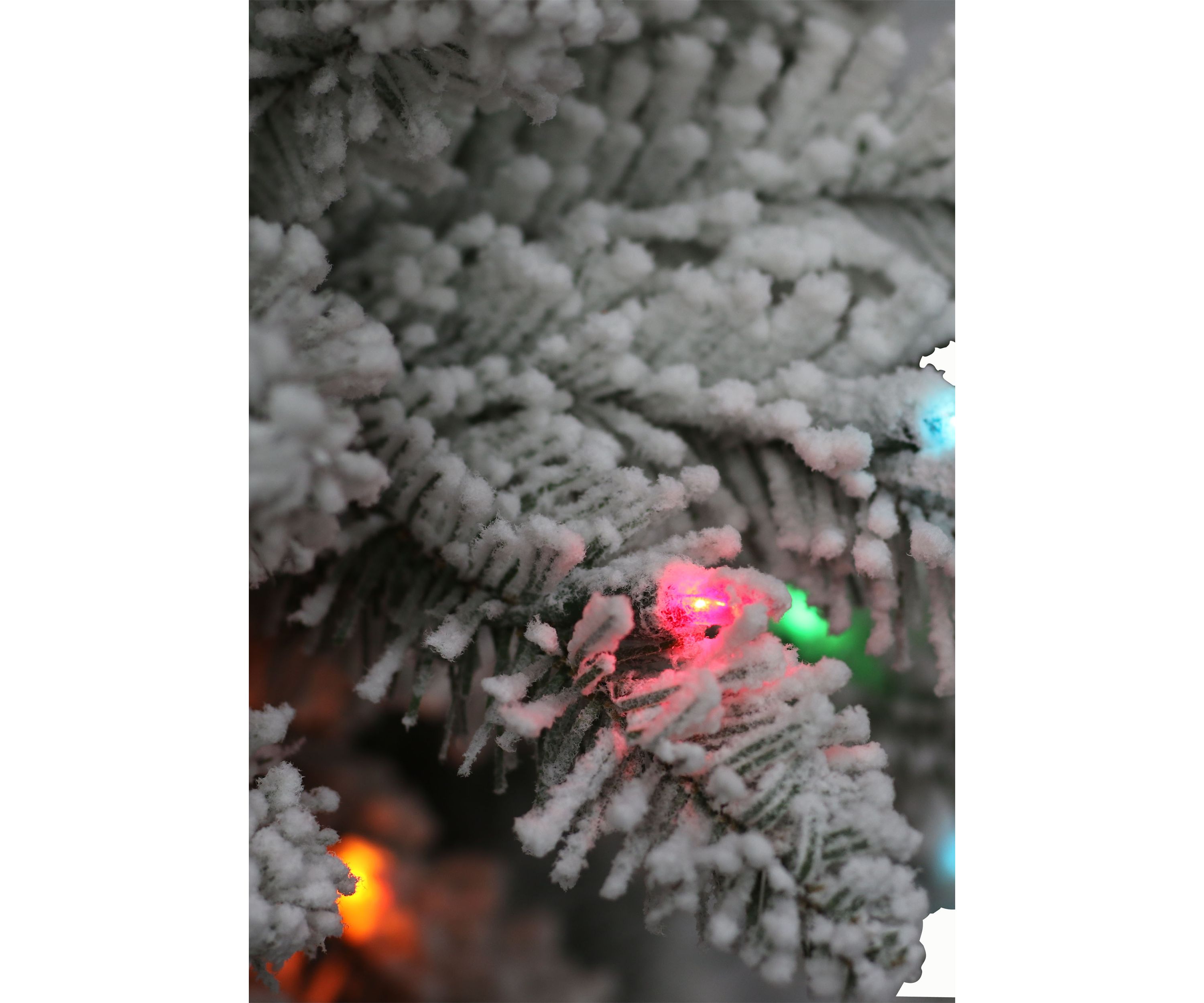 Pre-Lit 7.5-Foot Slim Flocked Franklin Fir Christmas Tree
