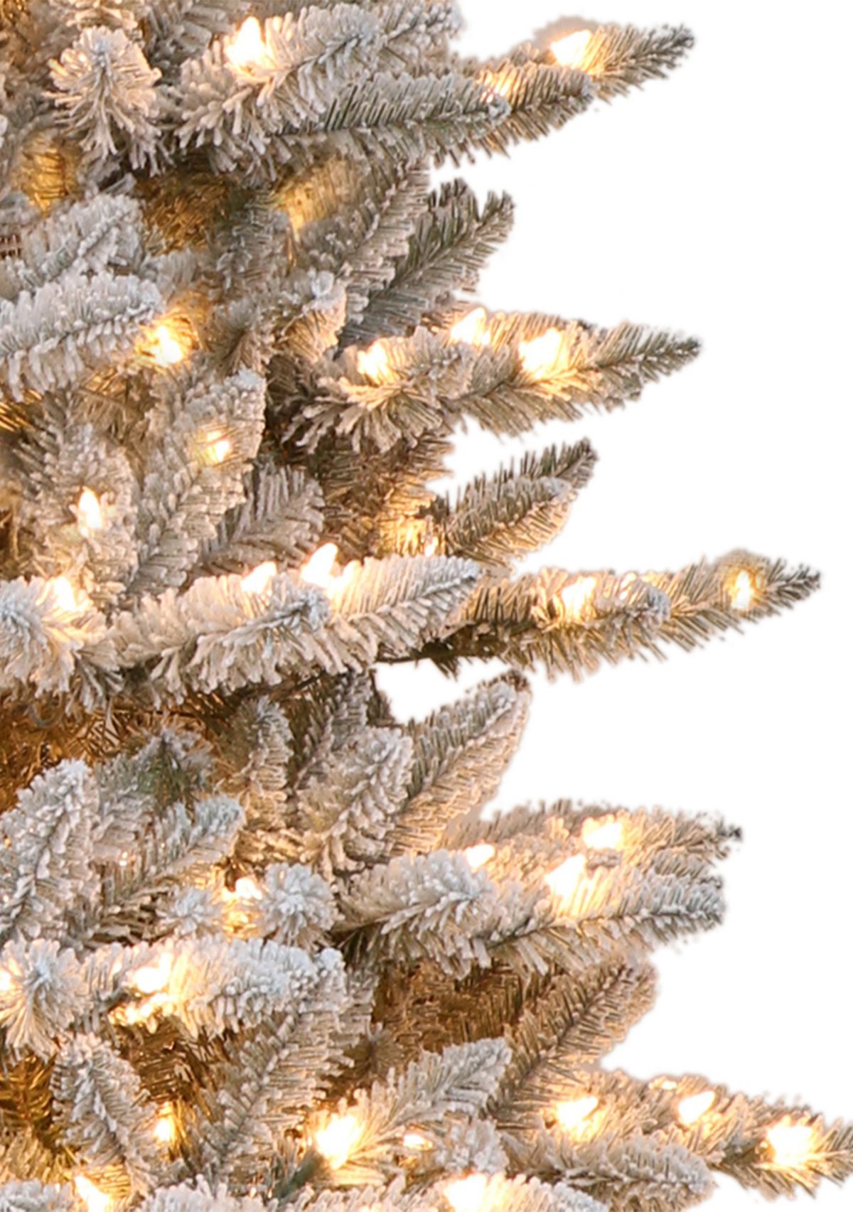 Pre-Lit 9-Foot Slim Flocked Franklin Fir Christmas Tree