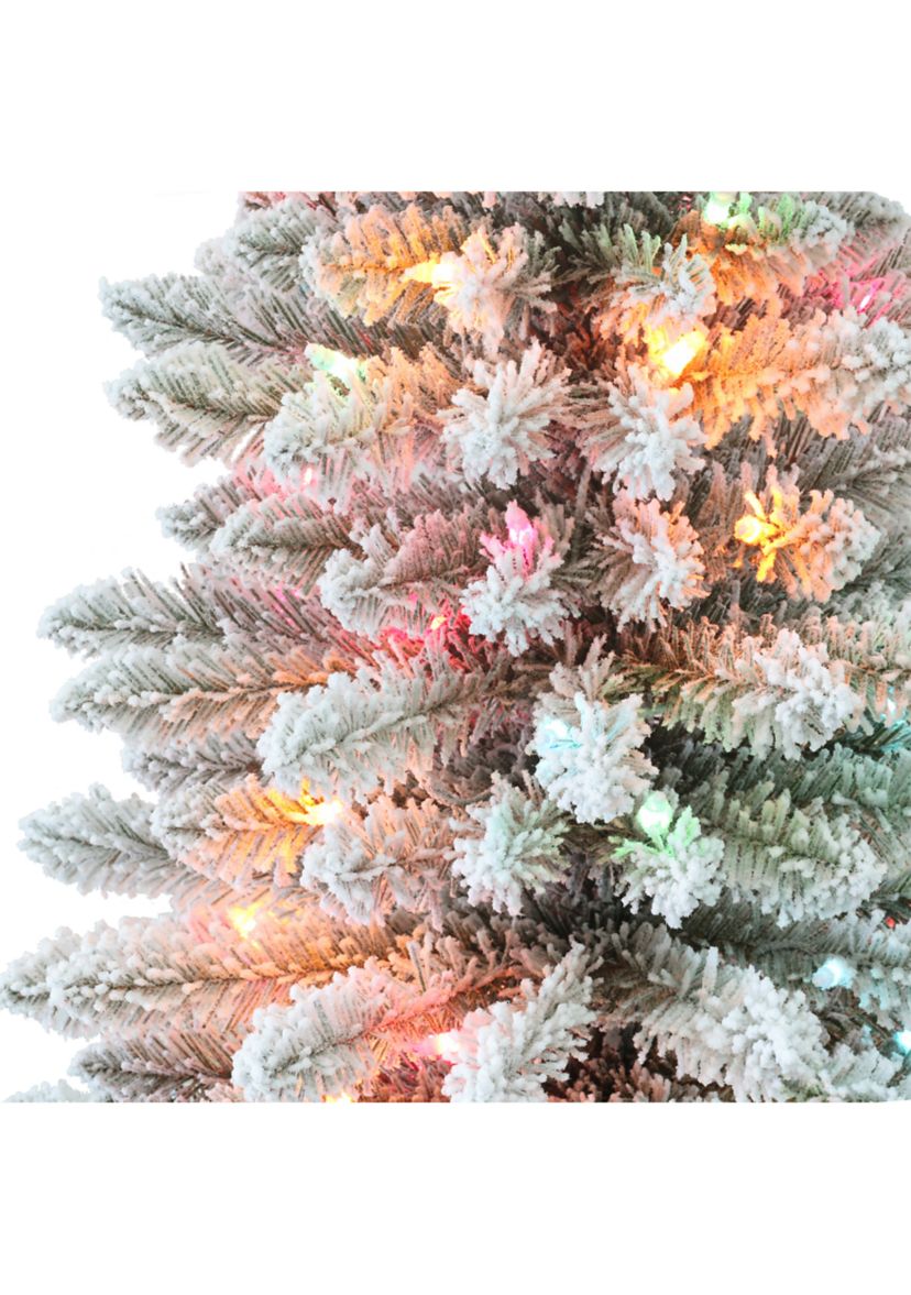 3-foot Pre-Lit Flocked Artificial Fraser Fir Tree 161 Tips 70 Multi-Color Lights