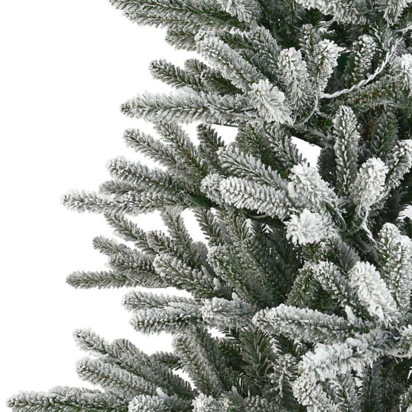 7.5 Pre-Lit Flocked Franklin Fir Artificial Christmas Tree with Matching Skirt
