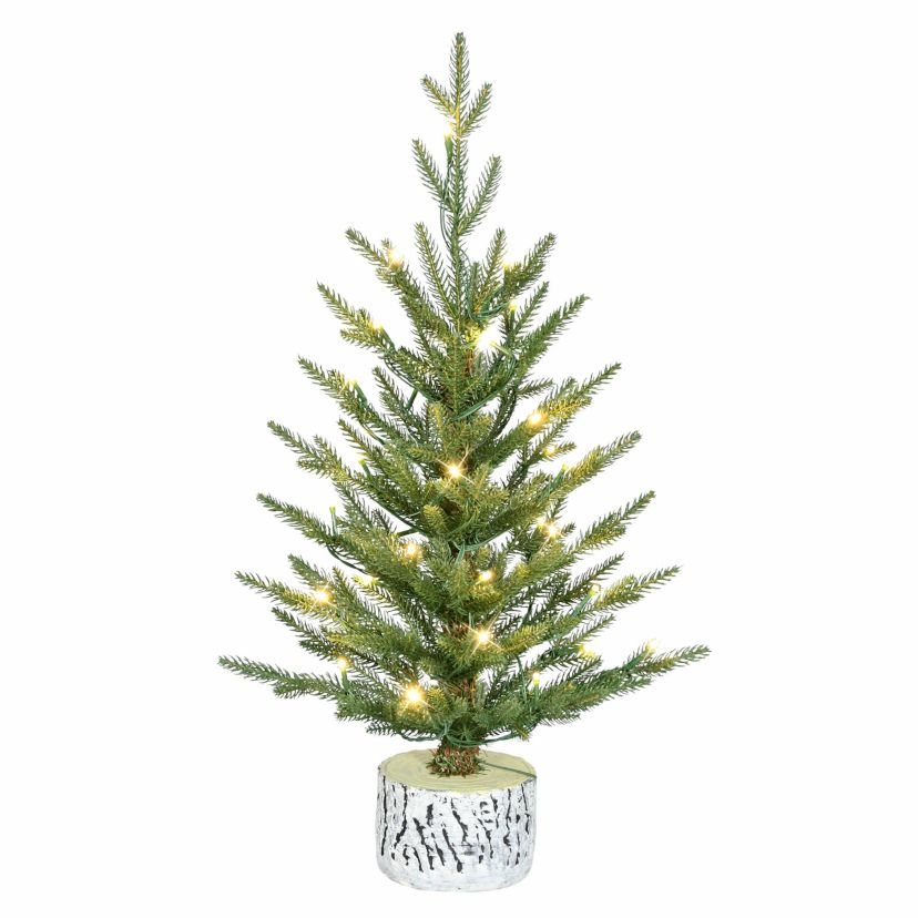 Puleo International 2 Pre-Lit Artificial Green Potted Arctic Fir Tree