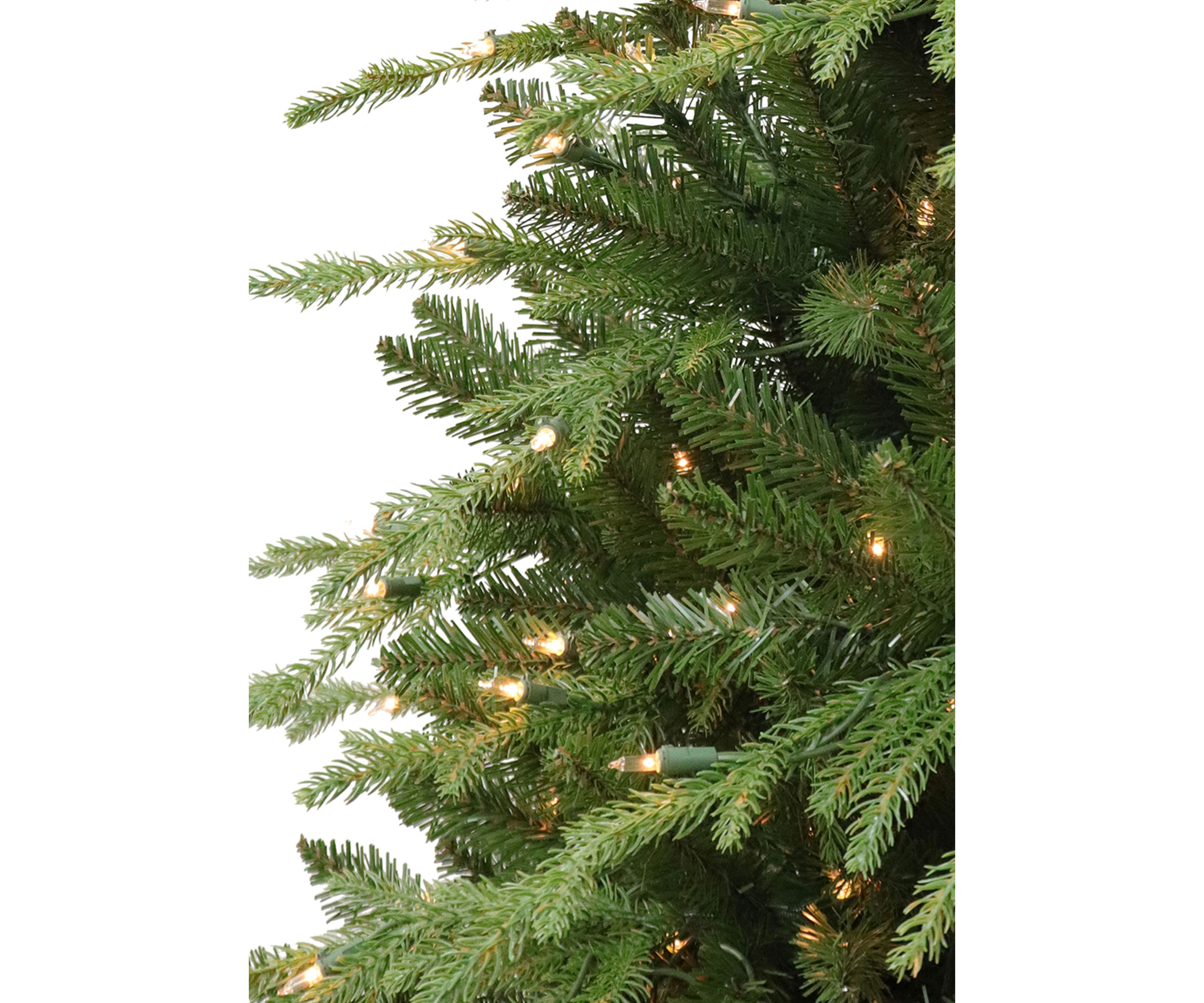 7.5 ft Pre-lit Galveston Fir Artificial Christmas Tree with 800 UL Clear Lights Metal Stand Green