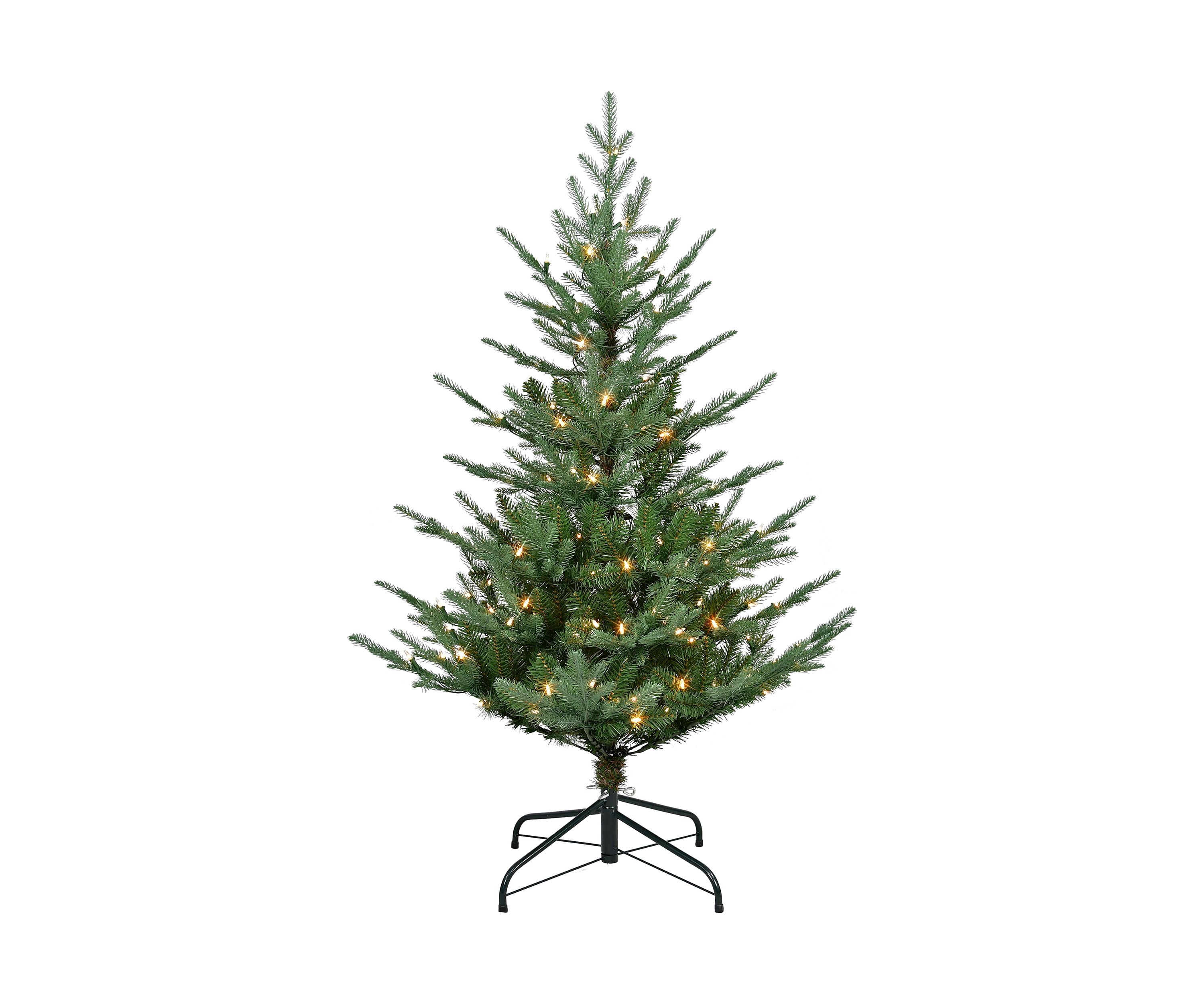 4.5-foot Pre-Lit Hillside Spruce Artificial Tree 614 Tips 150 Clear Lights