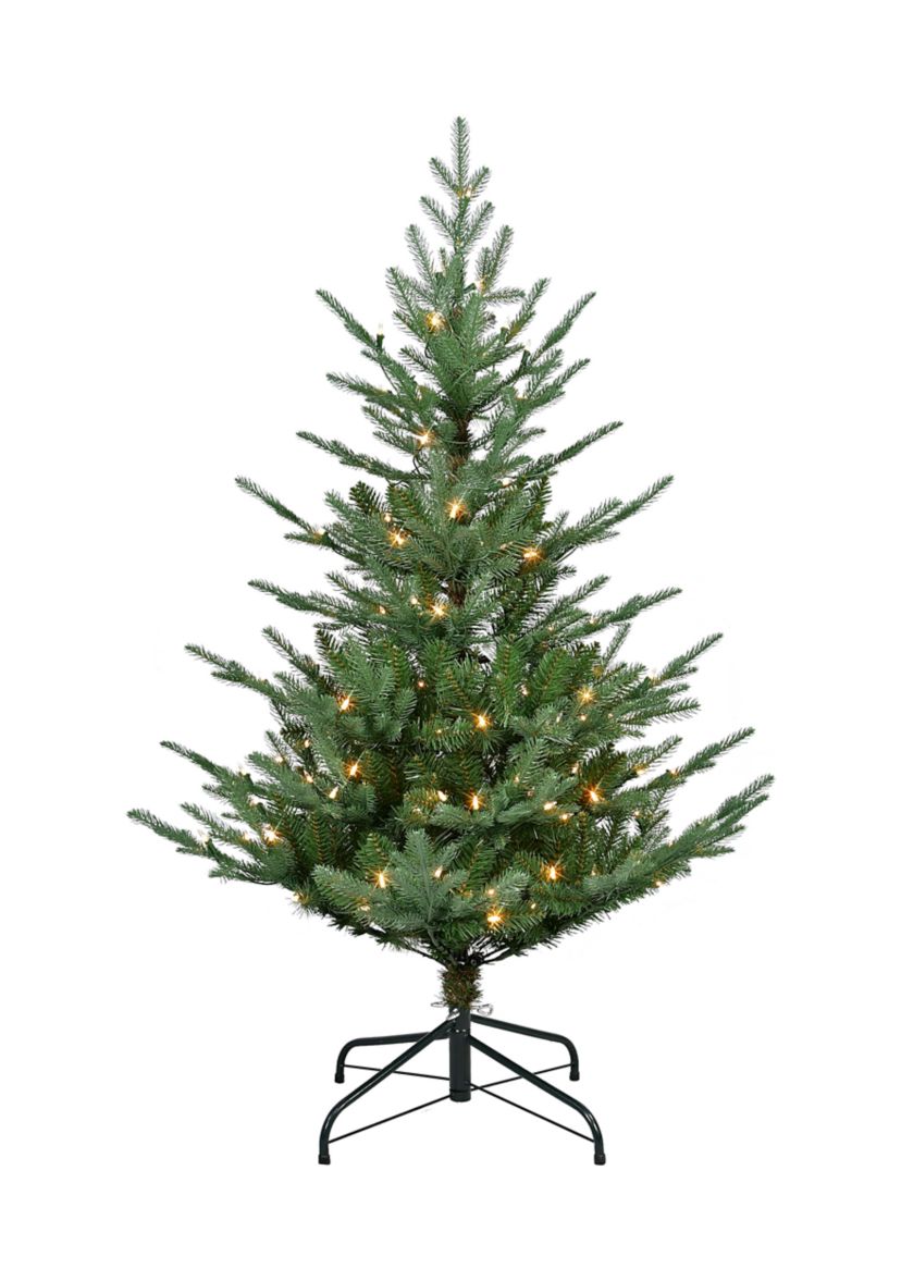 4.5-foot Pre-Lit Hillside Spruce Artificial Tree 614 Tips 150 Clear Lights