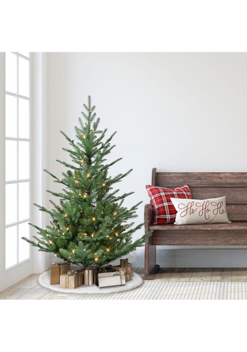 4.5-foot Pre-Lit Hillside Spruce Artificial Tree 614 Tips 150 Clear Lights