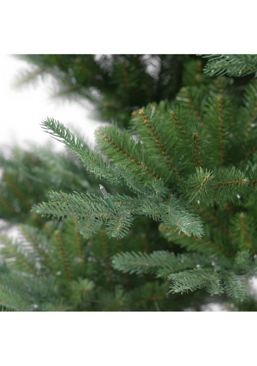 9-foot Pre-Lit Hillside Spruce Artificial Tree 2824 Tips 600 Clear Lights On/Off Foot Pedal