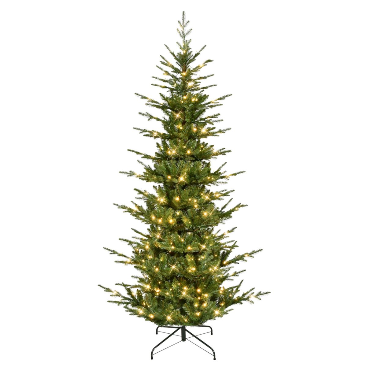Puleo International 7.5 Pre-Lit Artificial Slim Hillside Spruce Tree