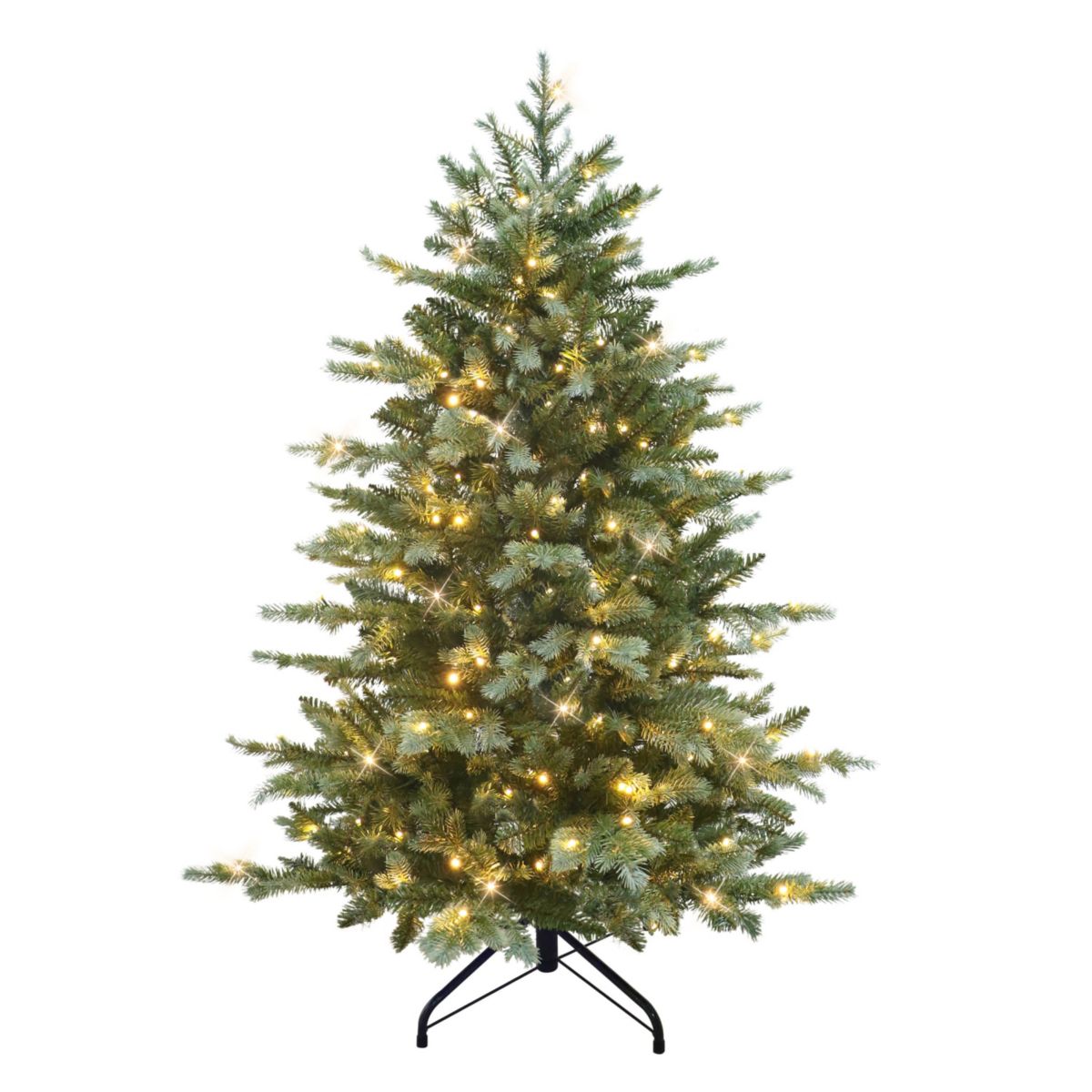Puleo International 4.5 Pre-Lit Linden Fir Artificial Tree with 200 Dual-Color LED Lights