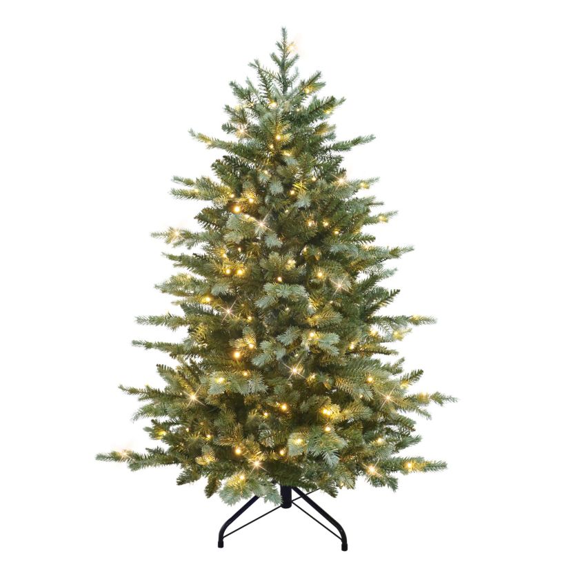 Puleo International 4.5 Pre-Lit Linden Fir Artificial Tree with 200 Dual-Color LED Lights