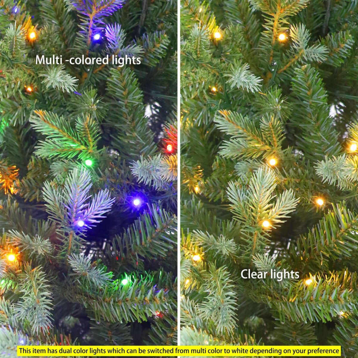 Puleo International 7.5 Pre-Lit Slim Linden Fir Artificial Tree with 350 Dual-Color LED Lights