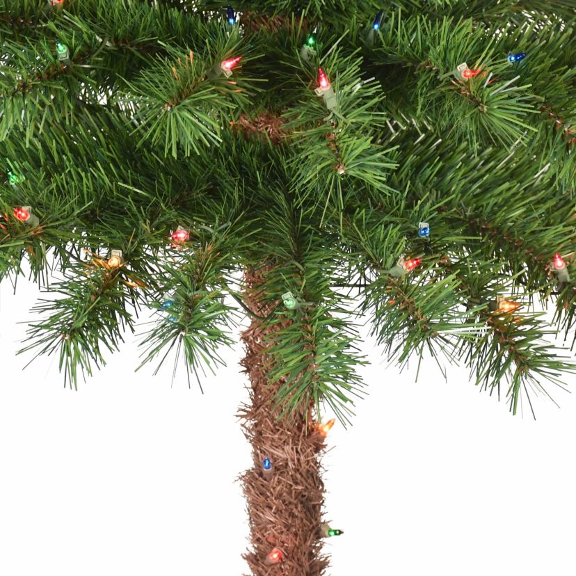 Puleo International 4 Pre-Lit Artificial Palm Tree with 150 Multi-Color Lights
