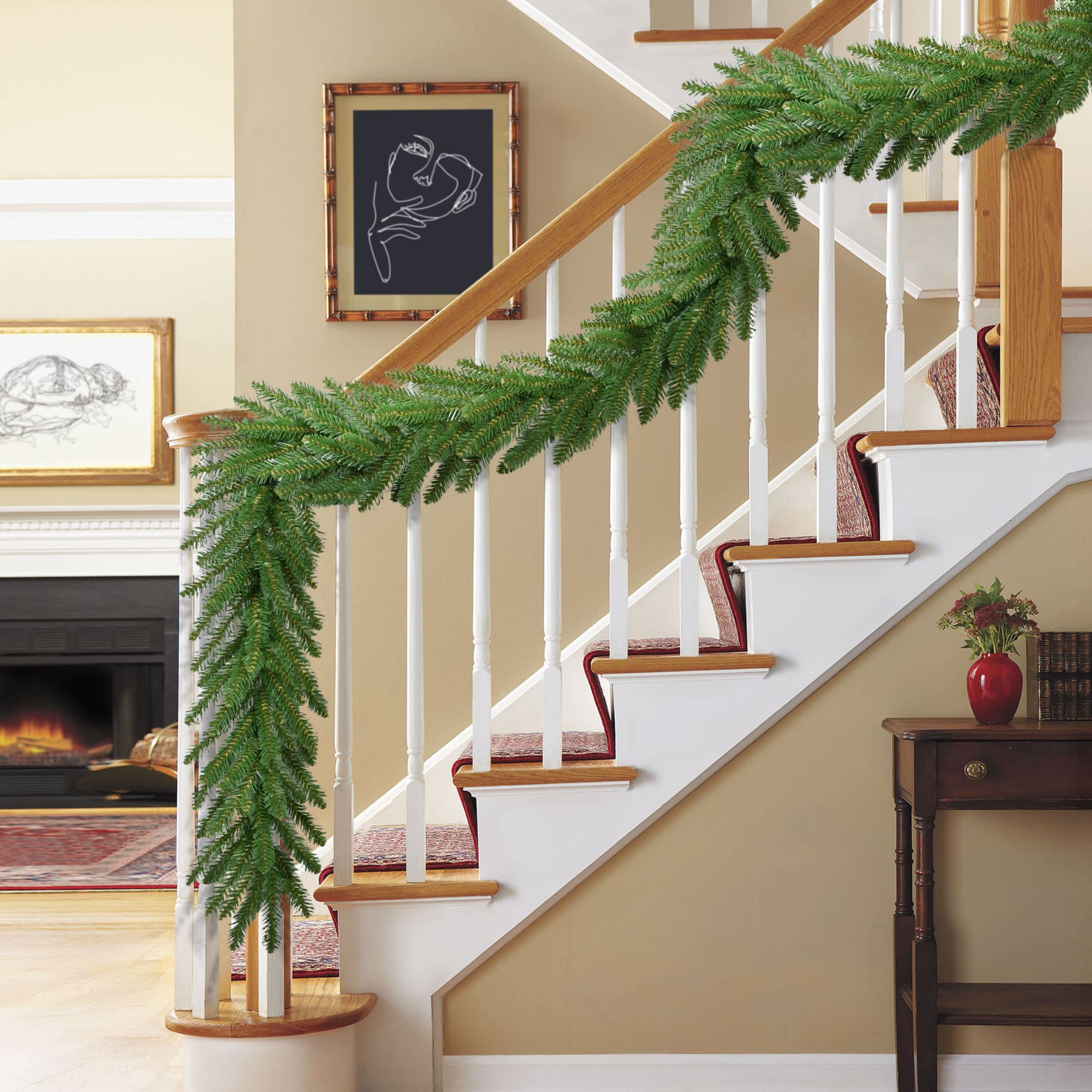 Puleo International 9 x 10" Mountain View Spruce Artificial Green Christmas Garland
